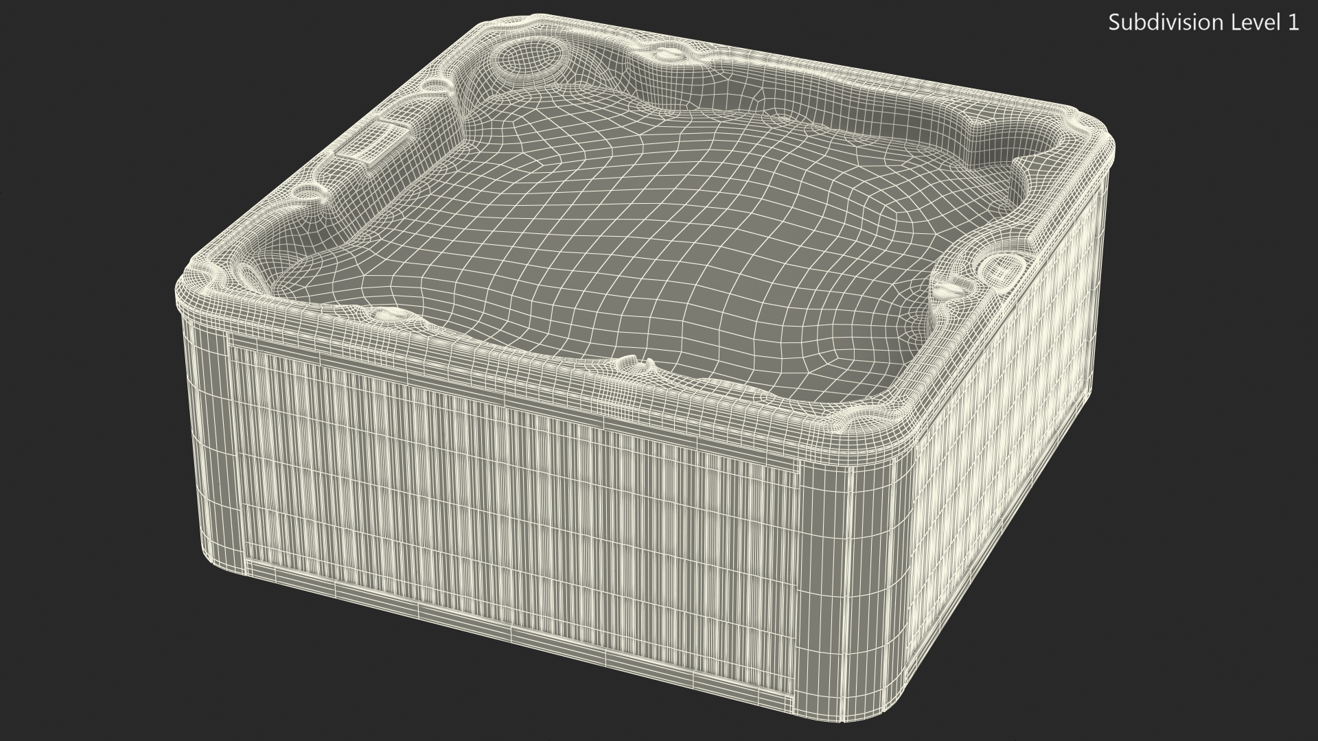 3D Hot Tub with Water model