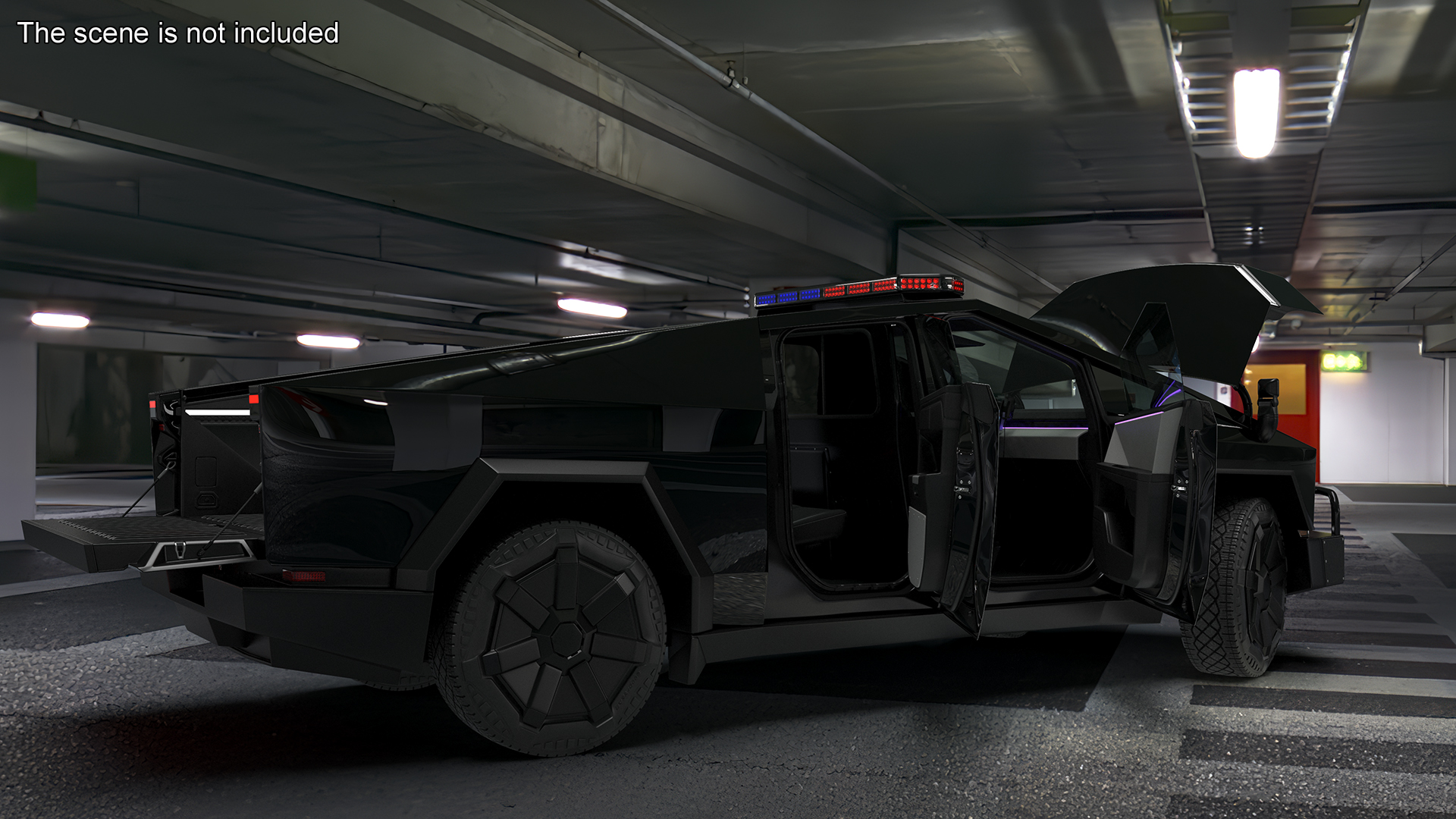 3D Tesla Cybertruck Police Patrol Vehicle model