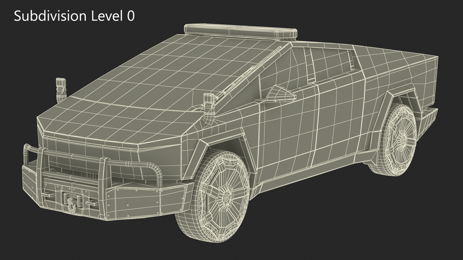 3D Tesla Cybertruck Police Patrol Vehicle model