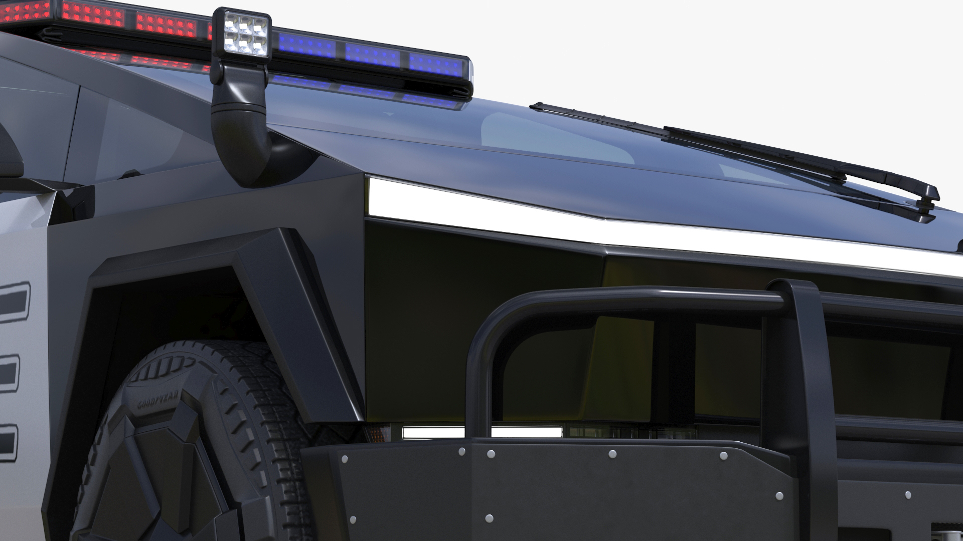 3D Tesla Cybertruck Police Patrol Vehicle model