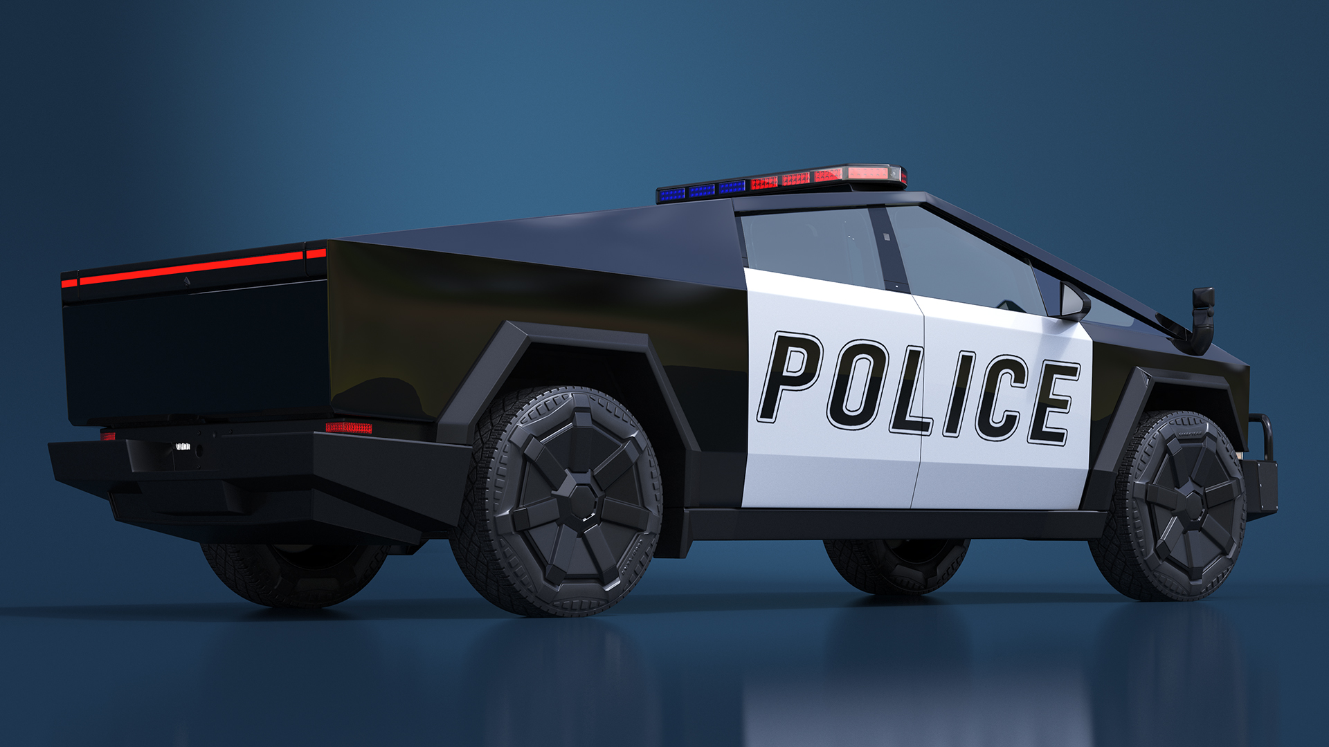 3D Tesla Cybertruck Police Patrol Vehicle model