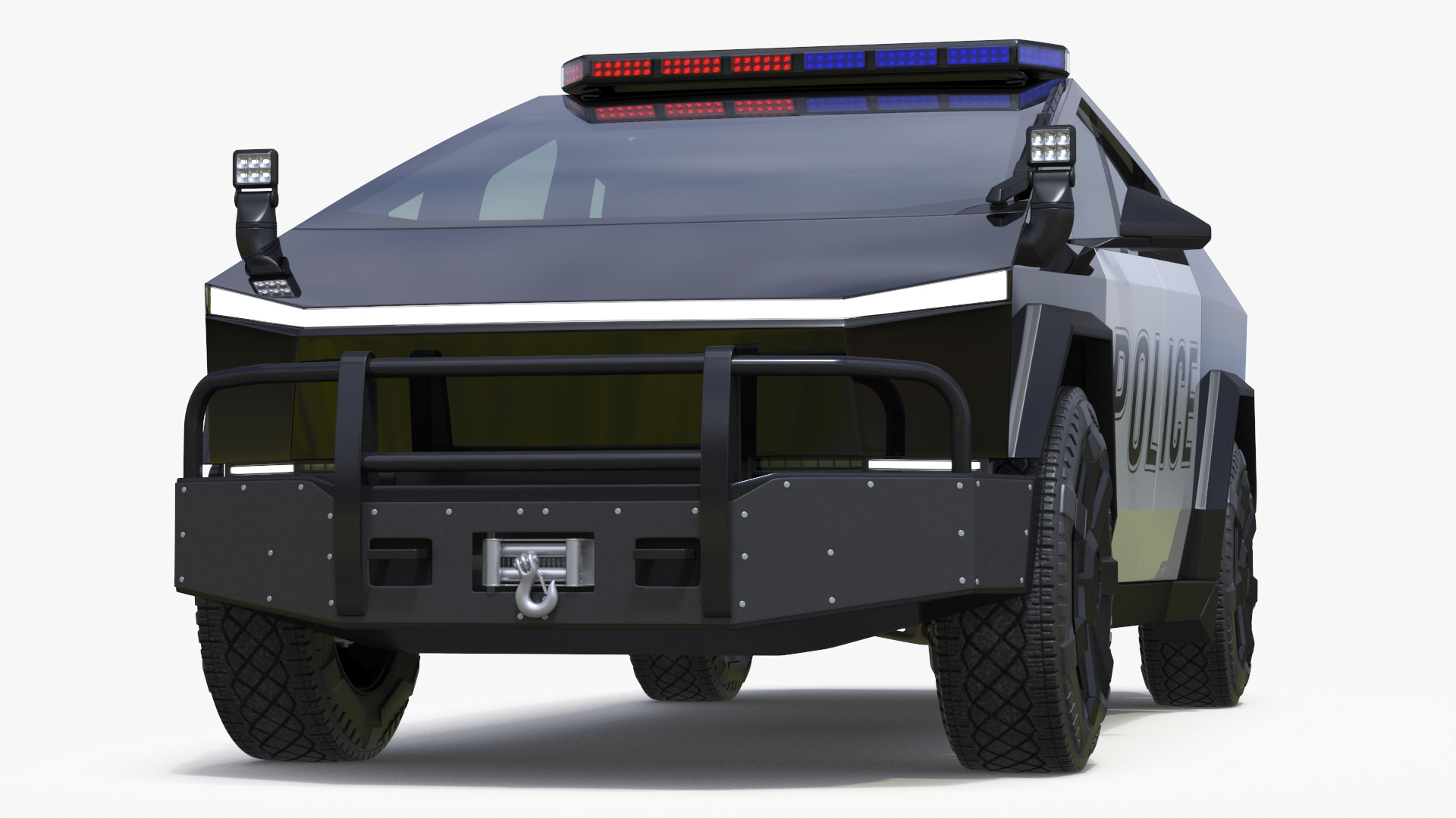 3D Tesla Cybertruck Police Patrol Vehicle model