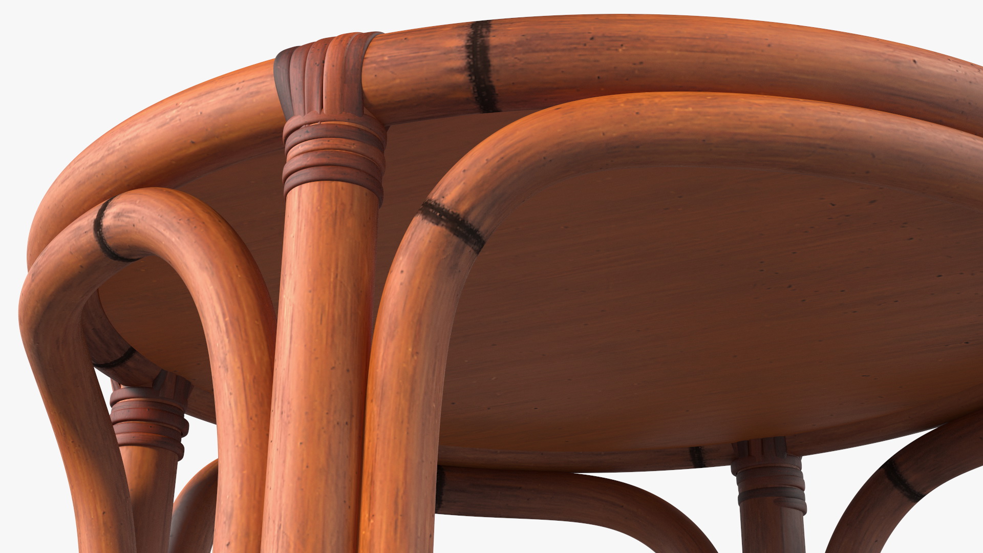 Rattan Backless Counter Stool 3D model