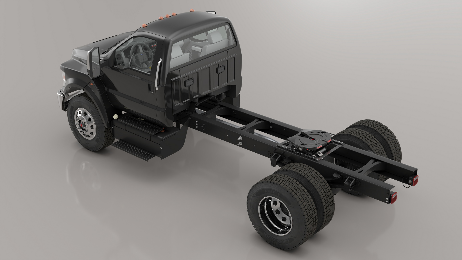 Ford F650 Crew Cab and Fifth Wheel 3D model