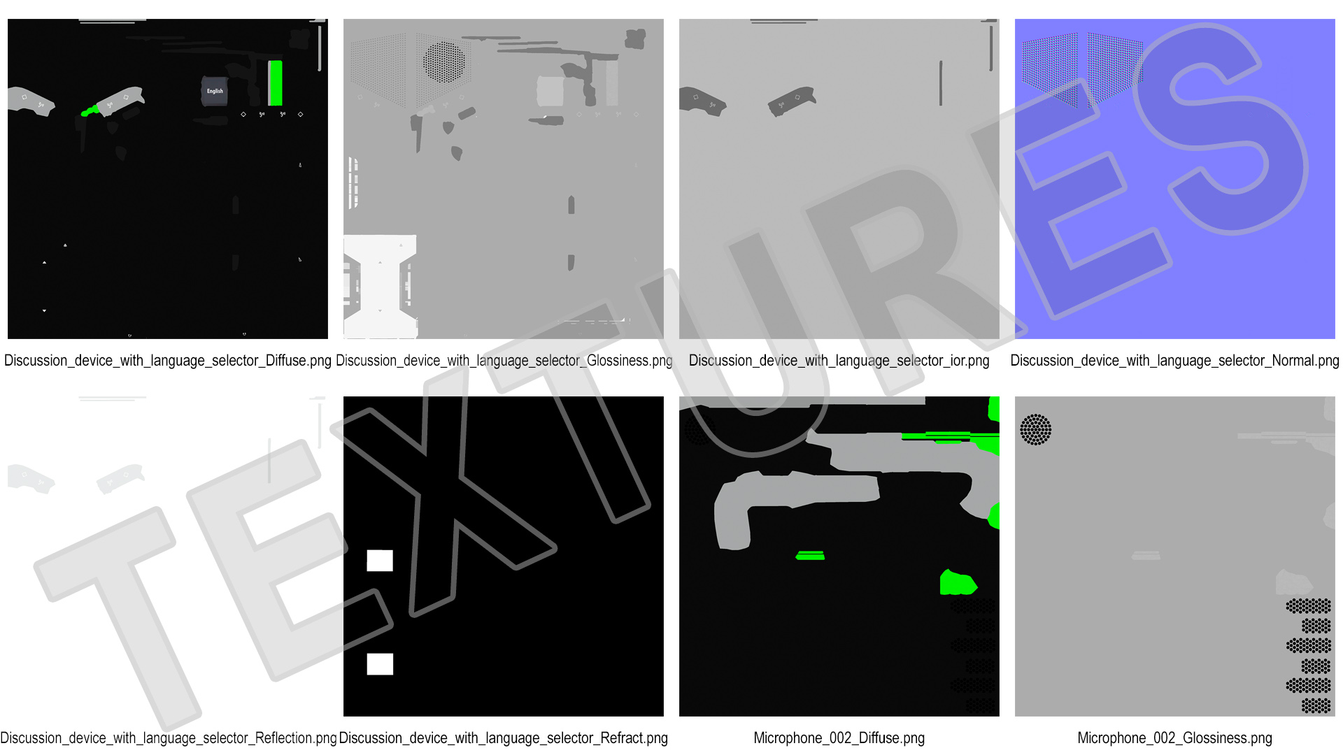 3D model Discussion Device with Language Selector