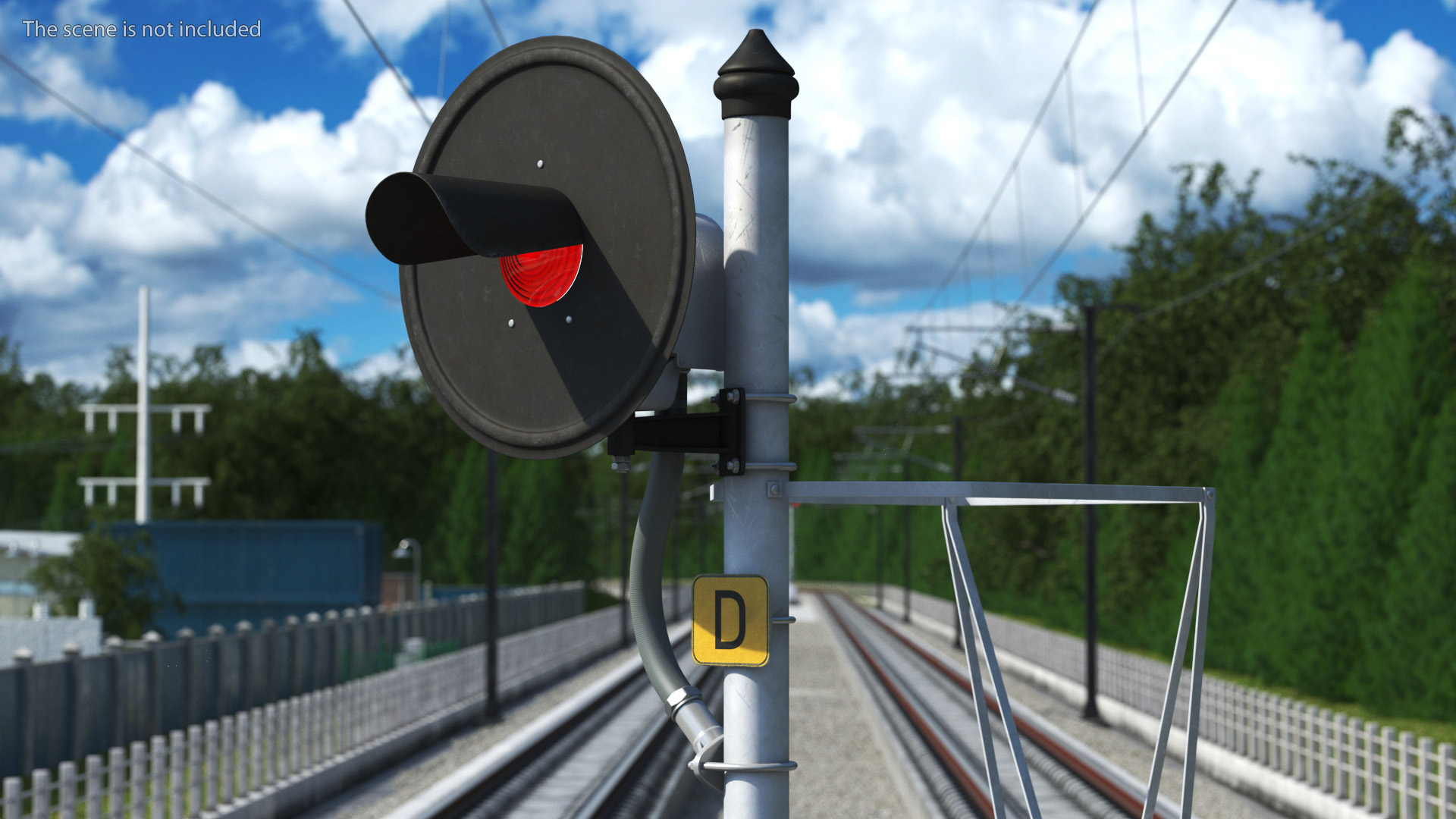 Railroad Signal Single 3D