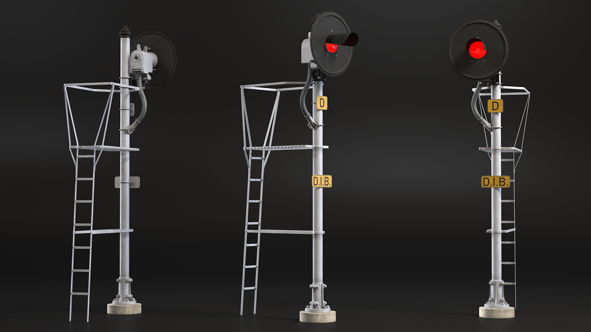 Railroad Signal Single 3D