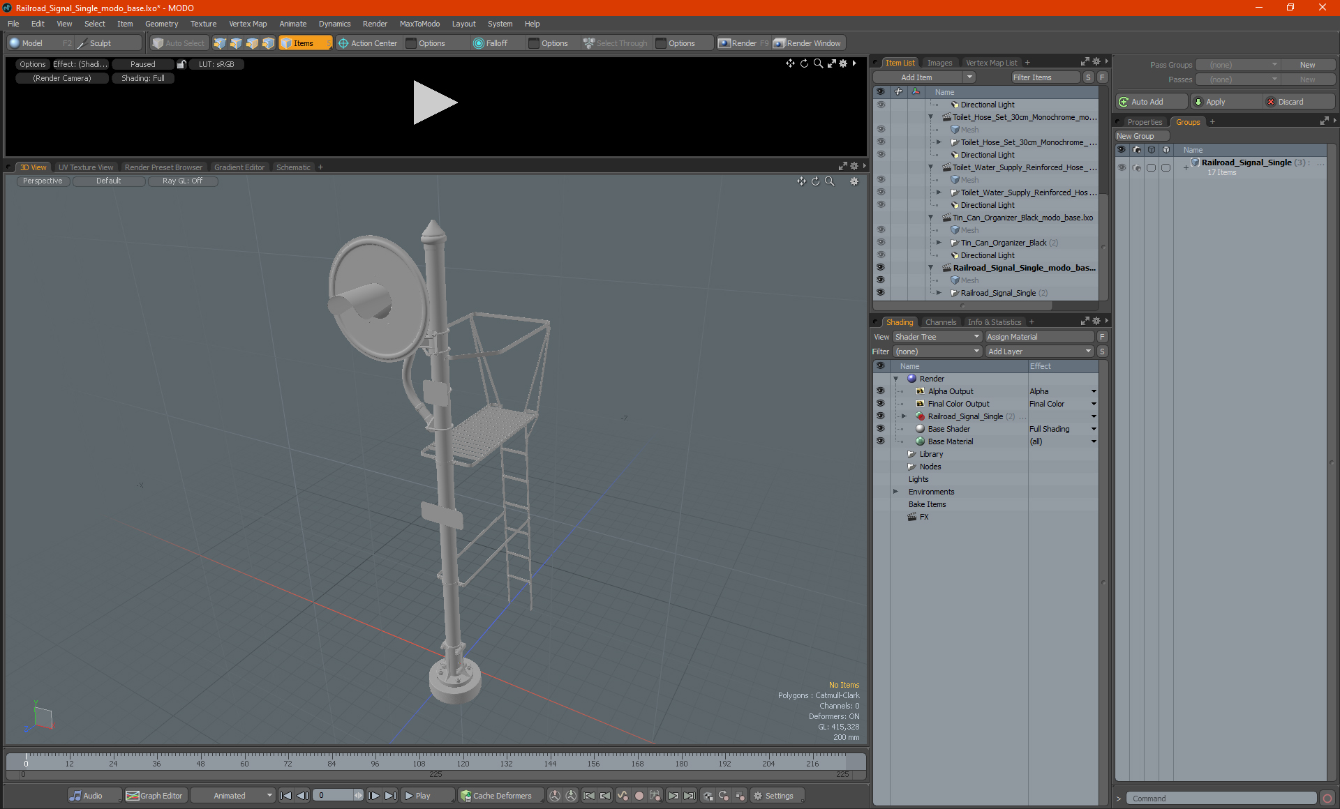 Railroad Signal Single 3D