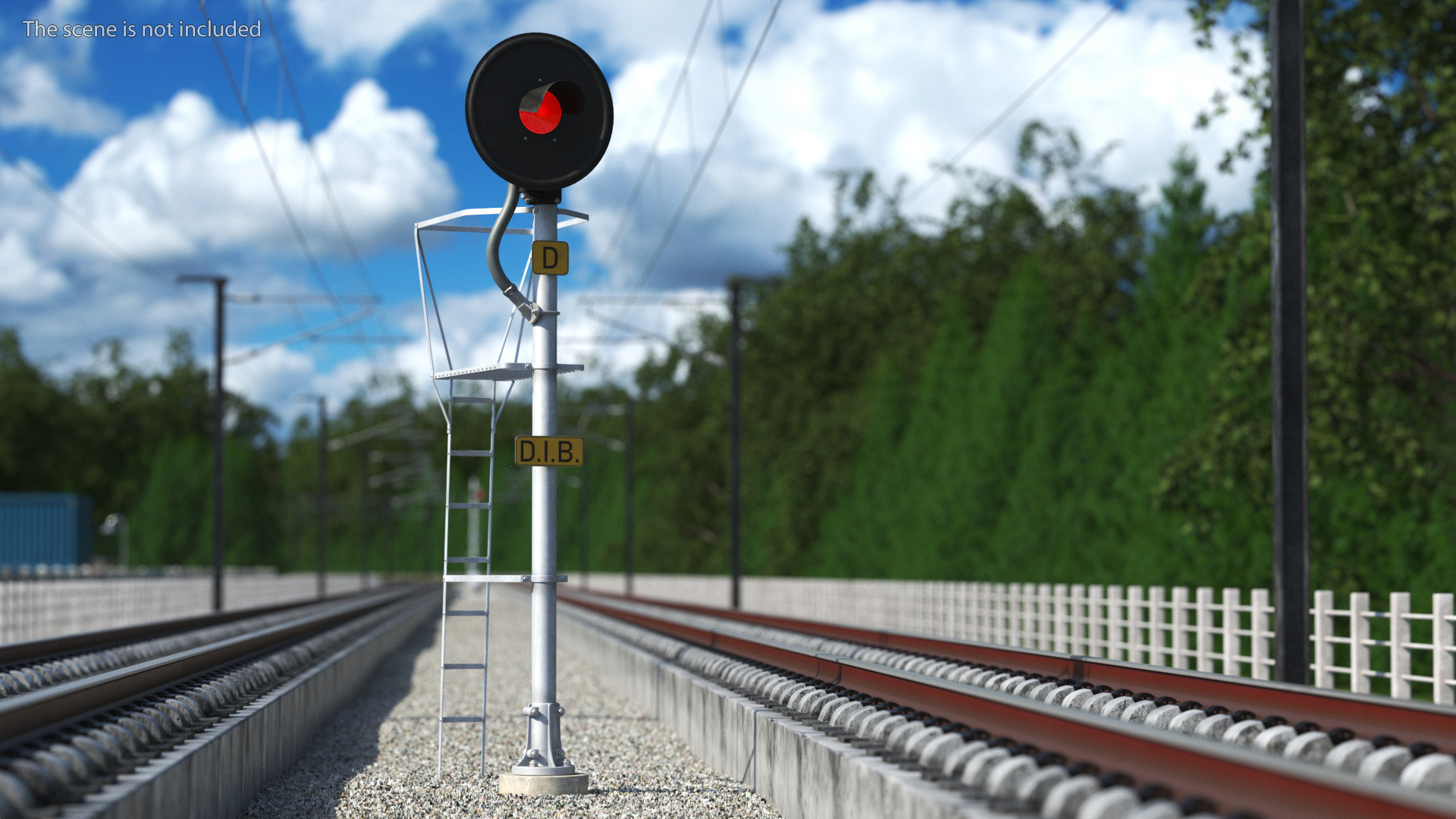 Railroad Signal Single 3D