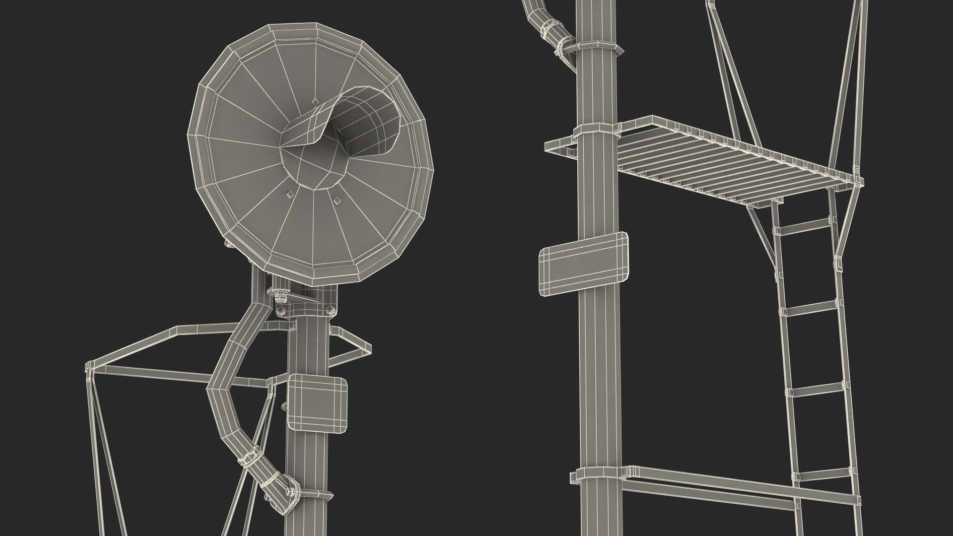 Railroad Signal Single 3D