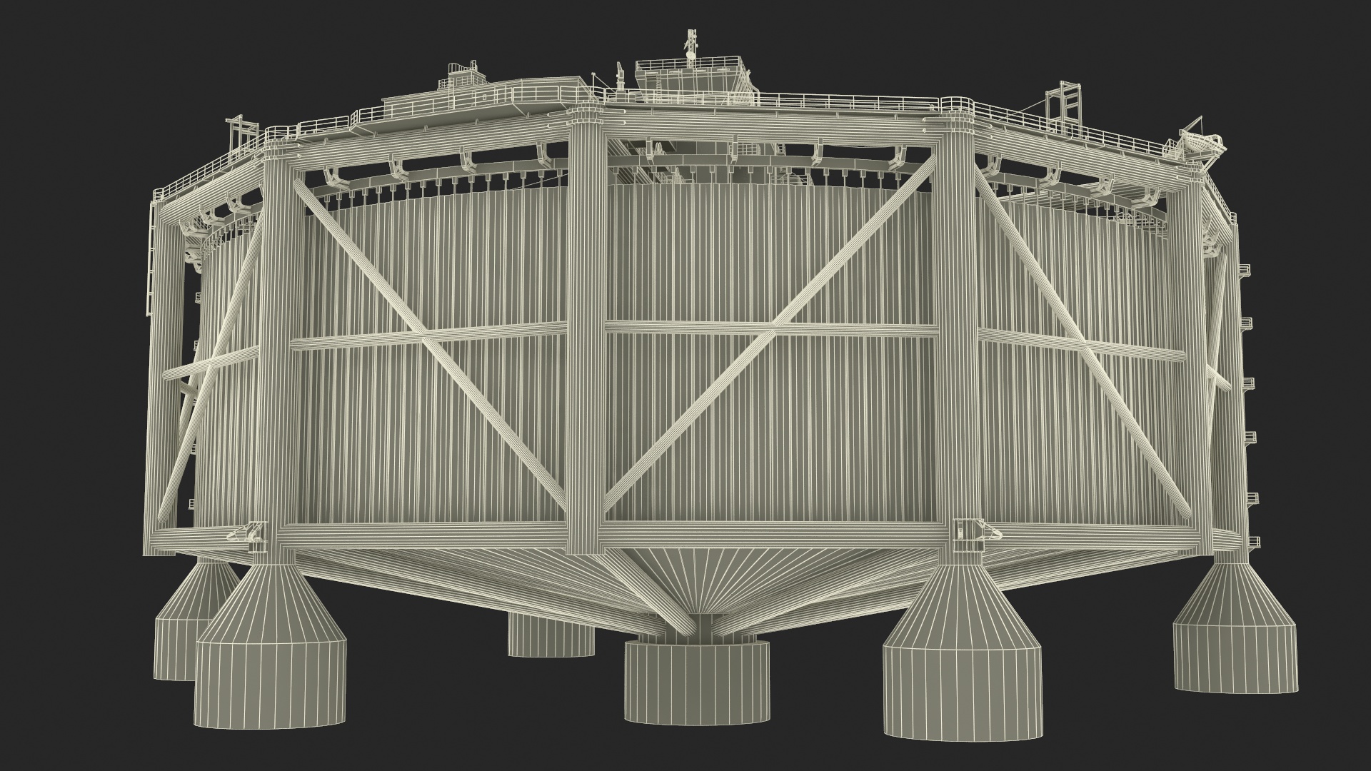 3D Offshore Ocean Fish Farming Facility