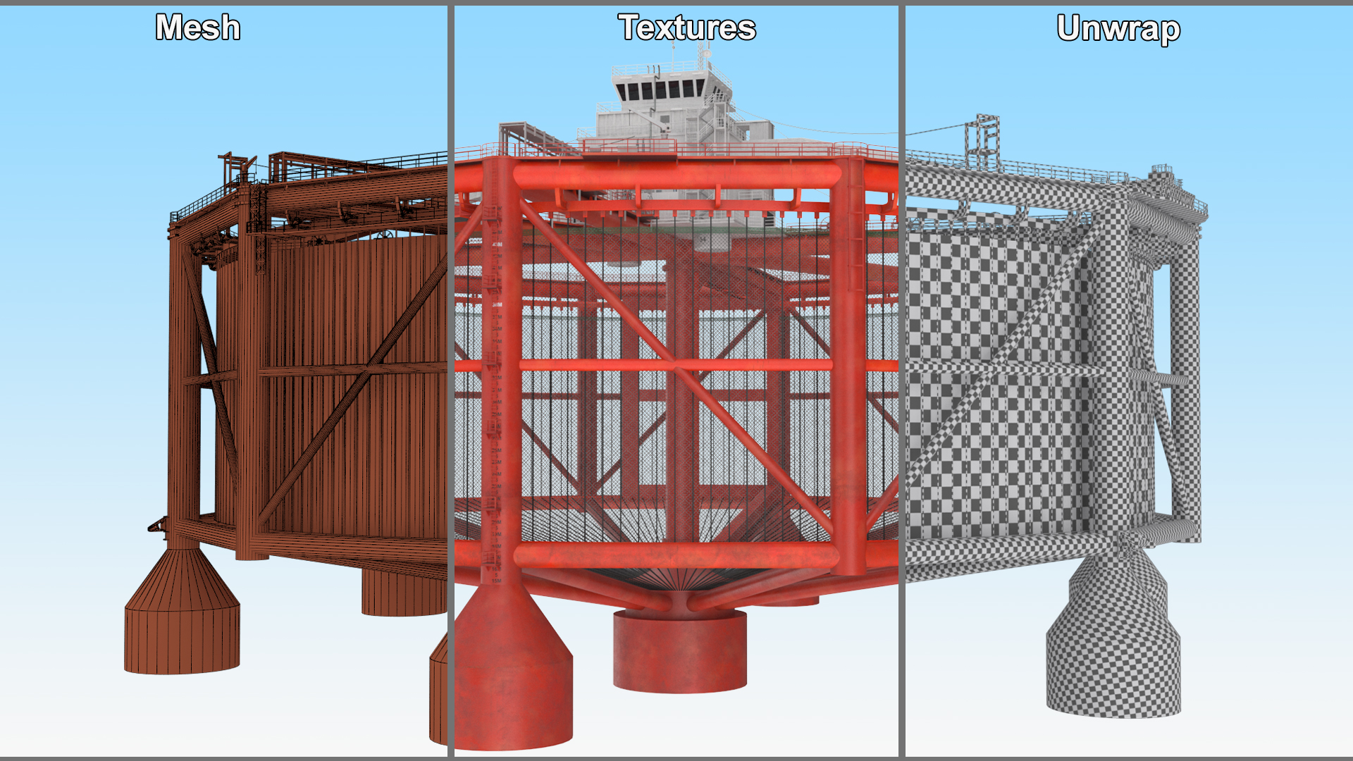 3D Offshore Ocean Fish Farming Facility