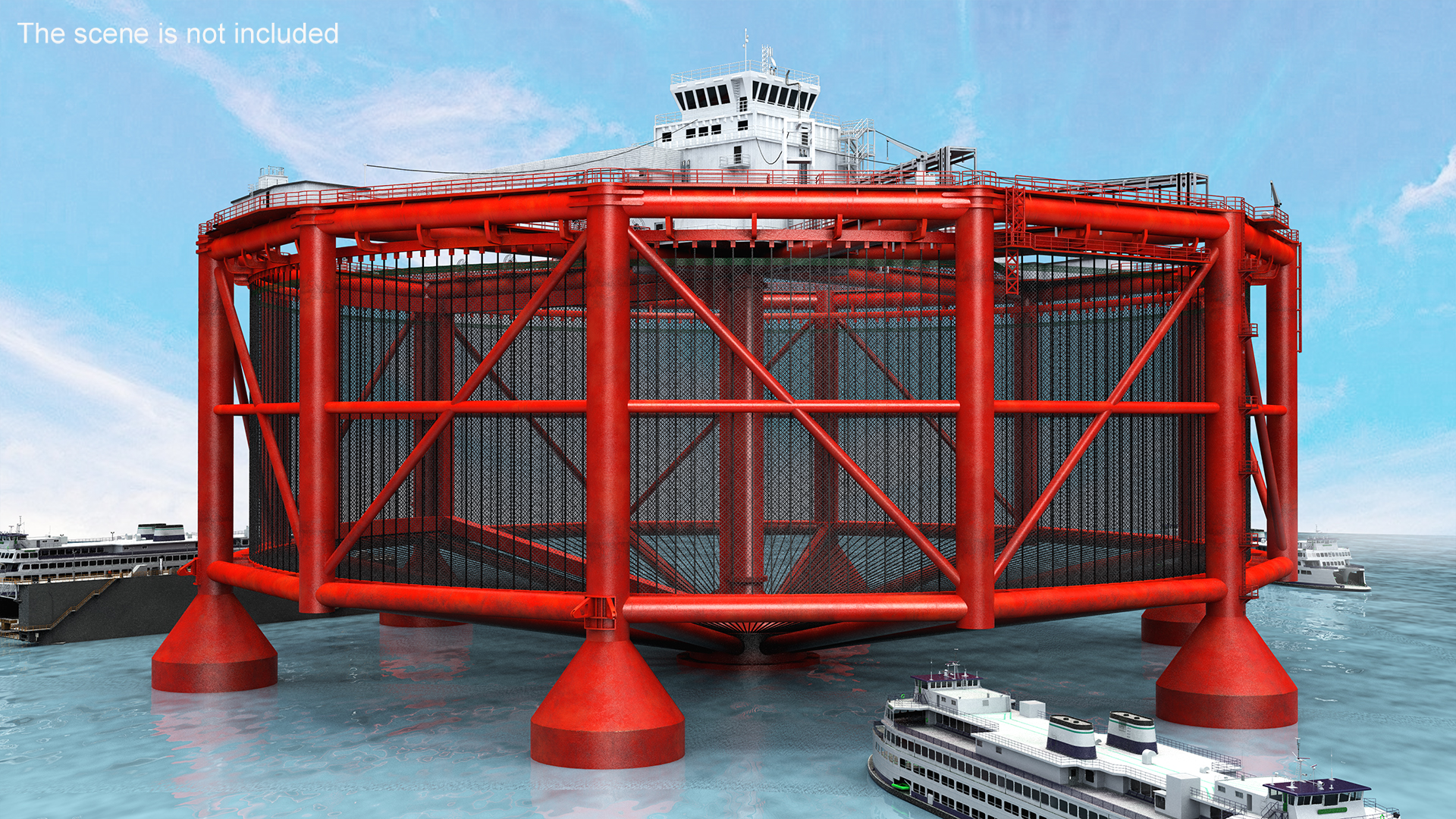 3D Offshore Ocean Fish Farming Facility