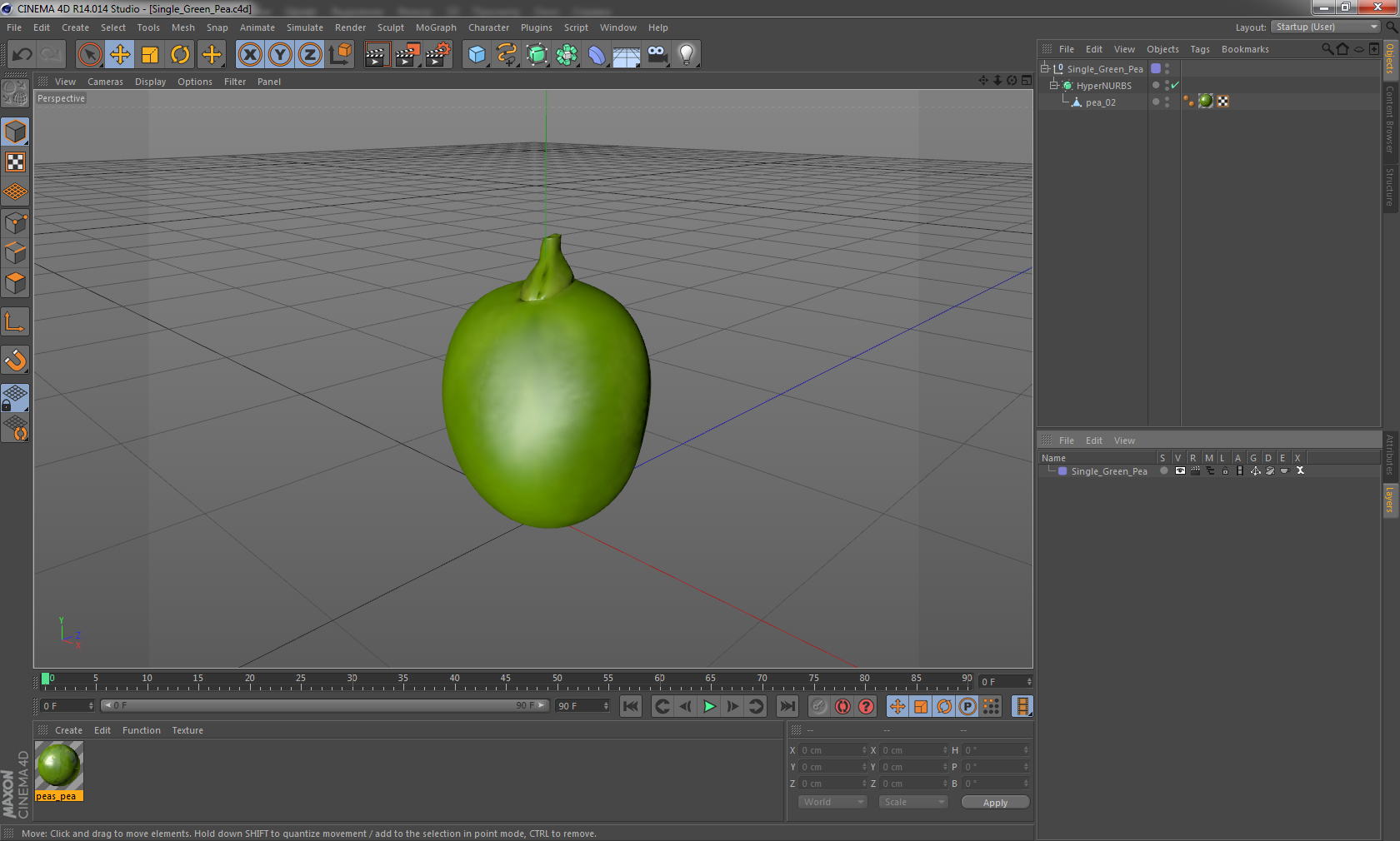 3D Single Green Pea