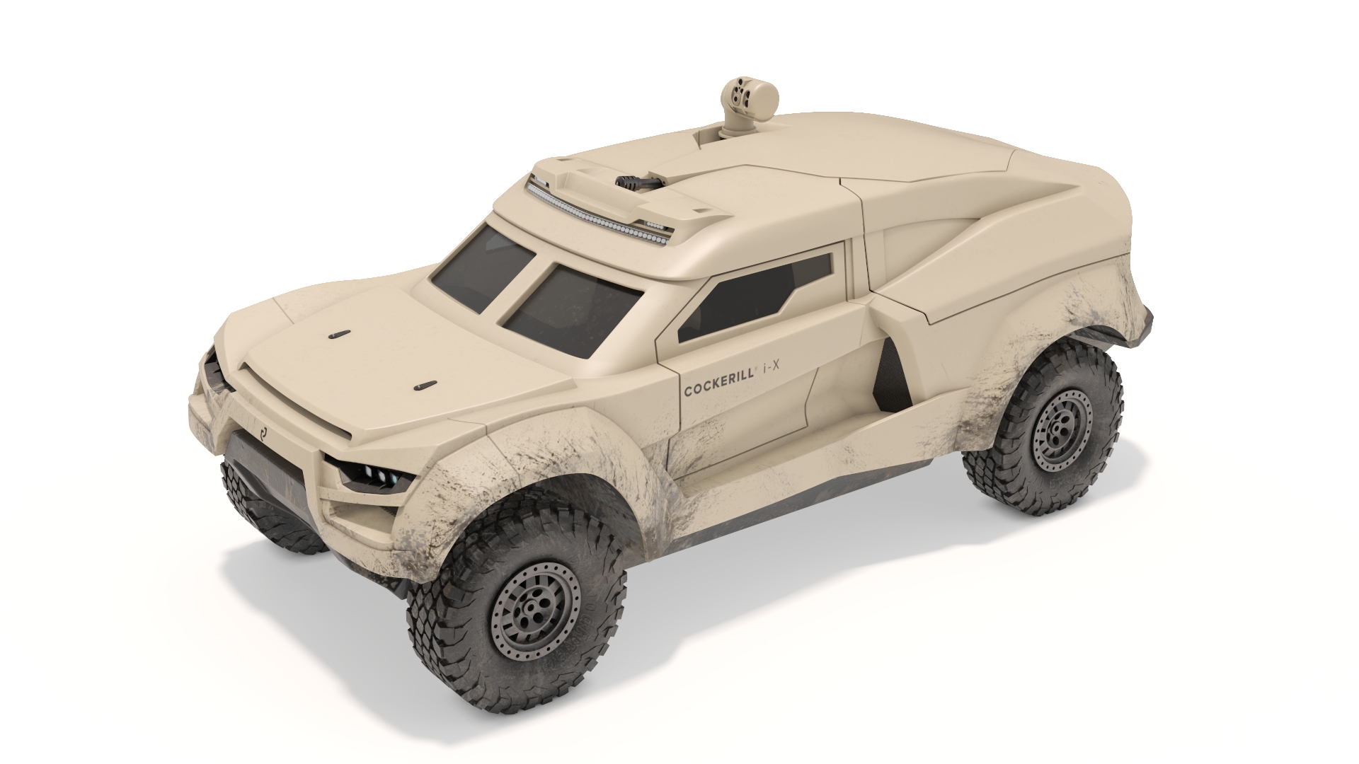 3D Cockerill I-X Armored Car Dirty Rigged model