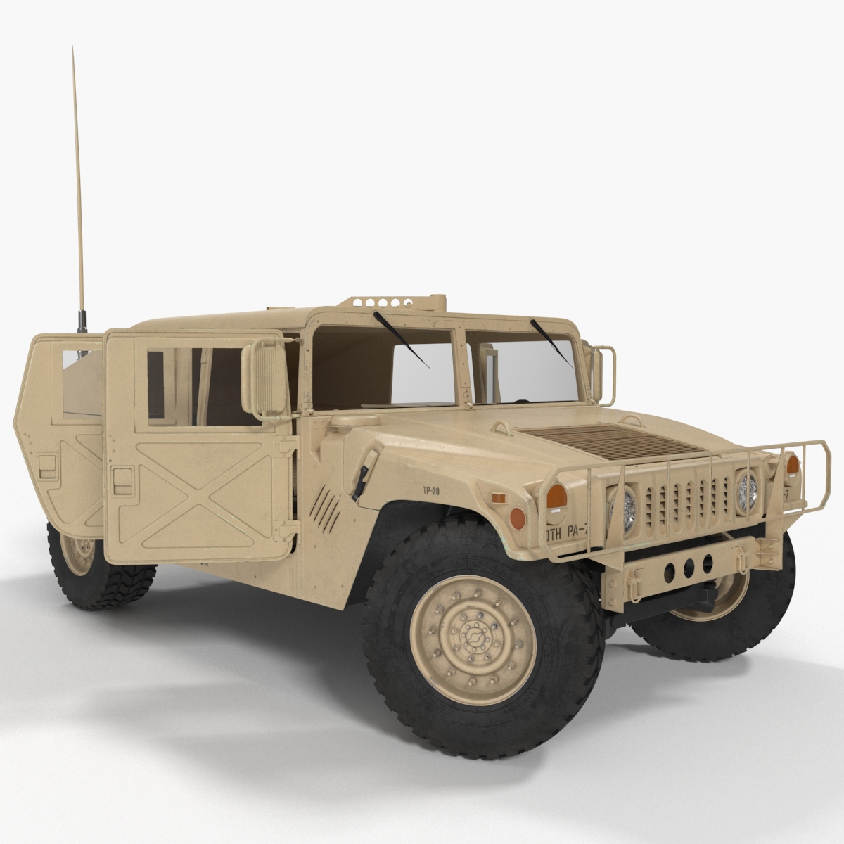 Military Humvee Vehicle Rigged for Maya 3D model