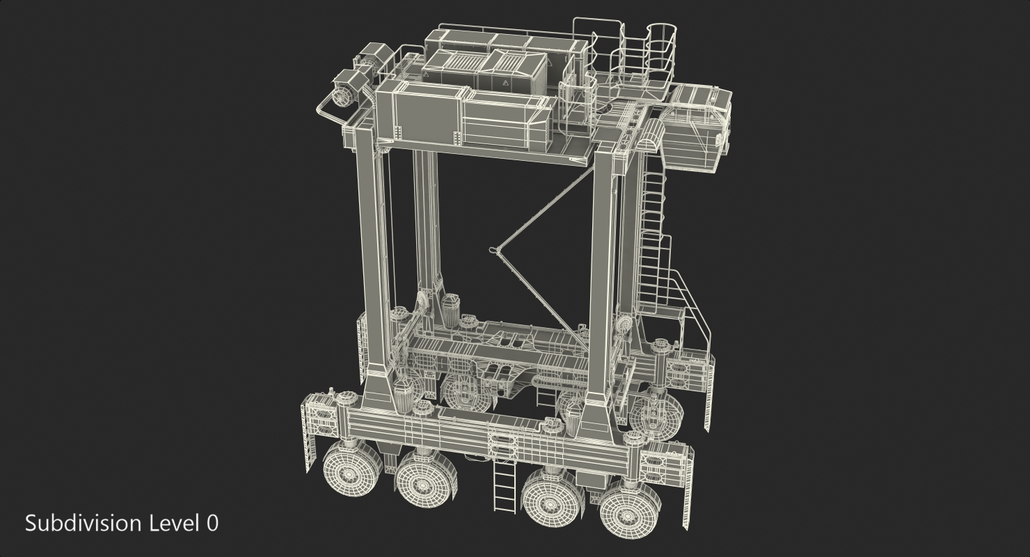 Kalmar Hybrid Straddle Carrier Rigged 3D