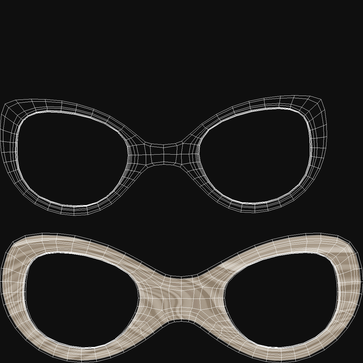 3D Cat Eye Black Glasses