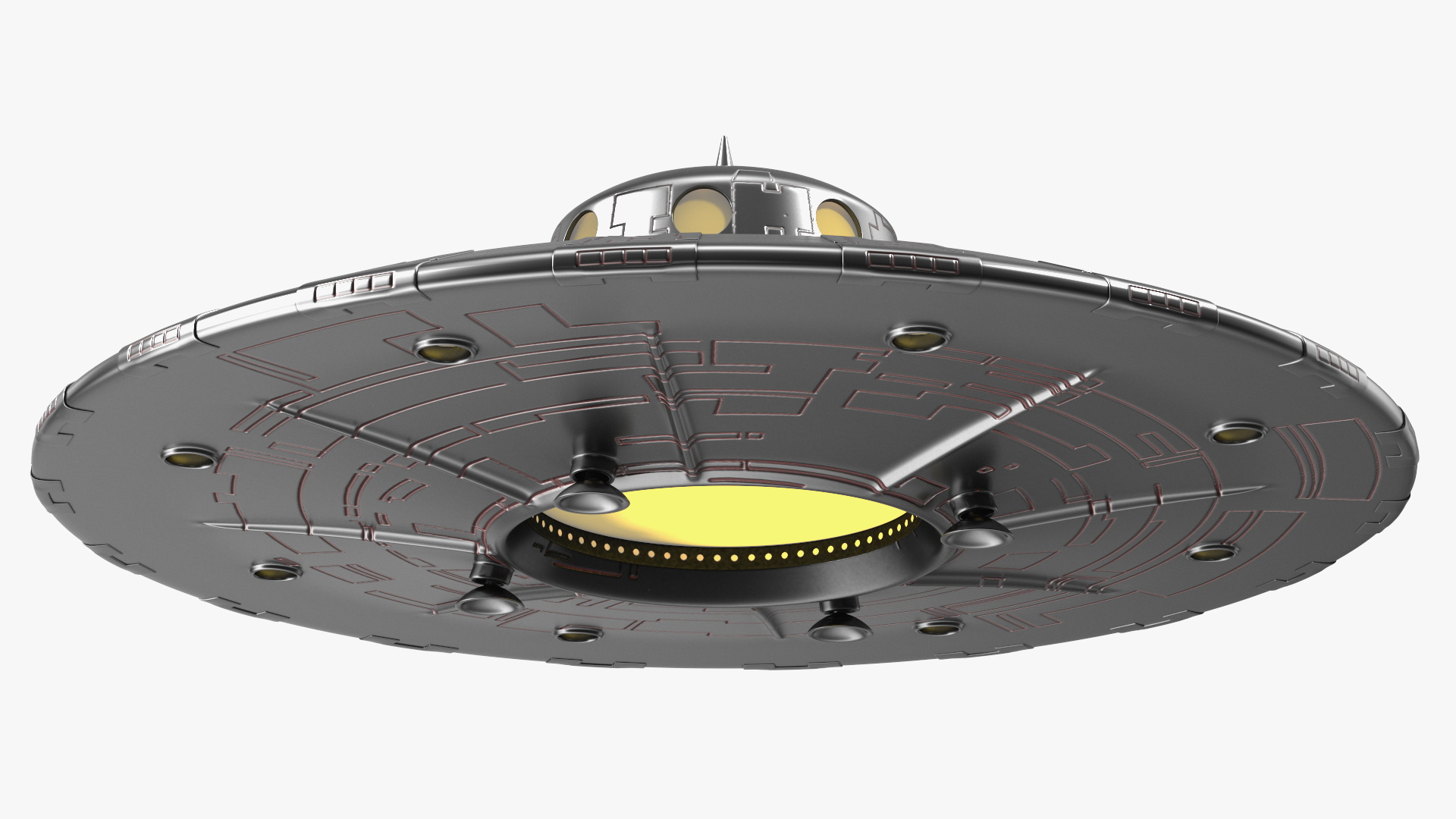 3D Fly Retro UFO Ship model