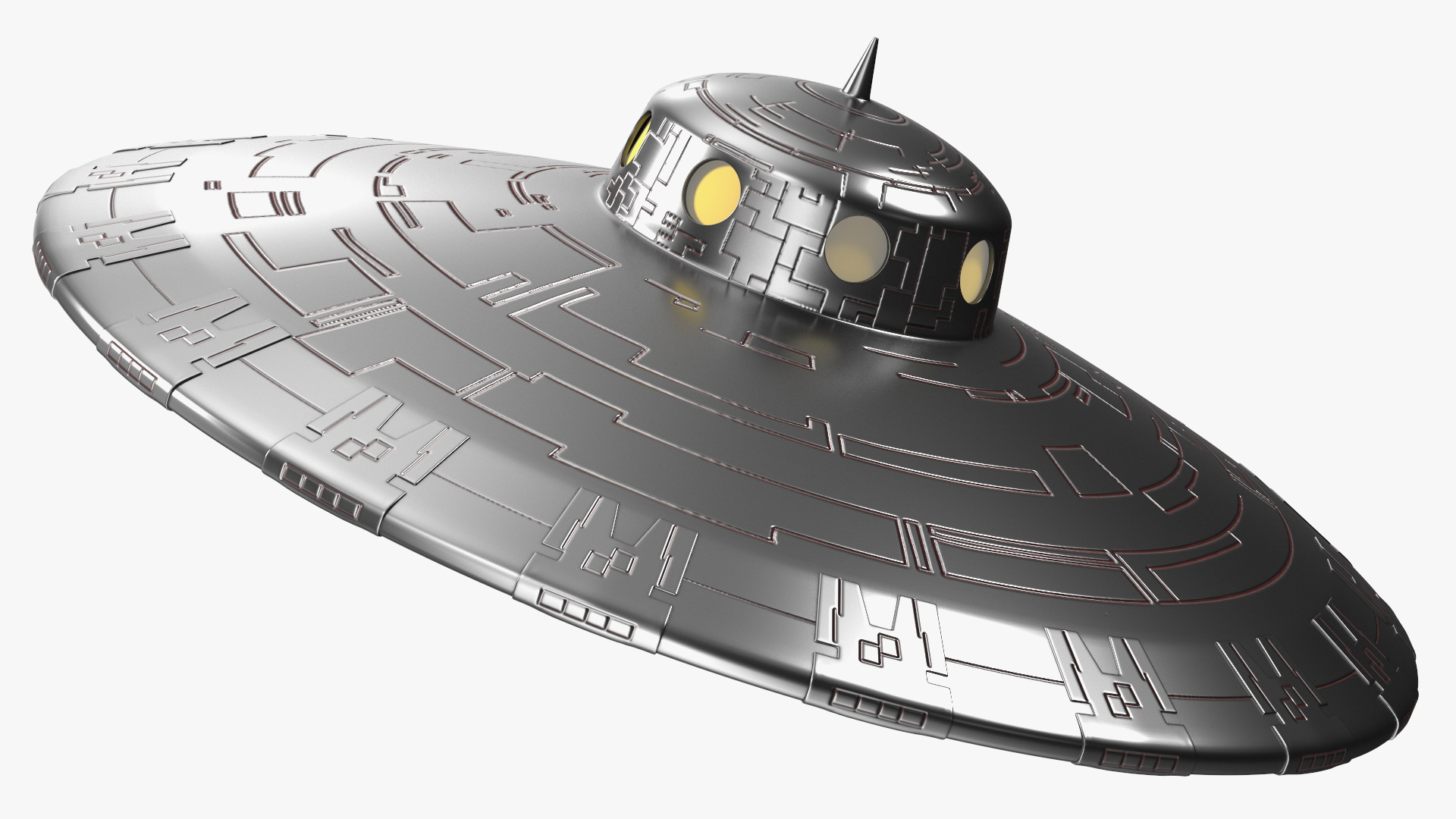 3D Fly Retro UFO Ship model