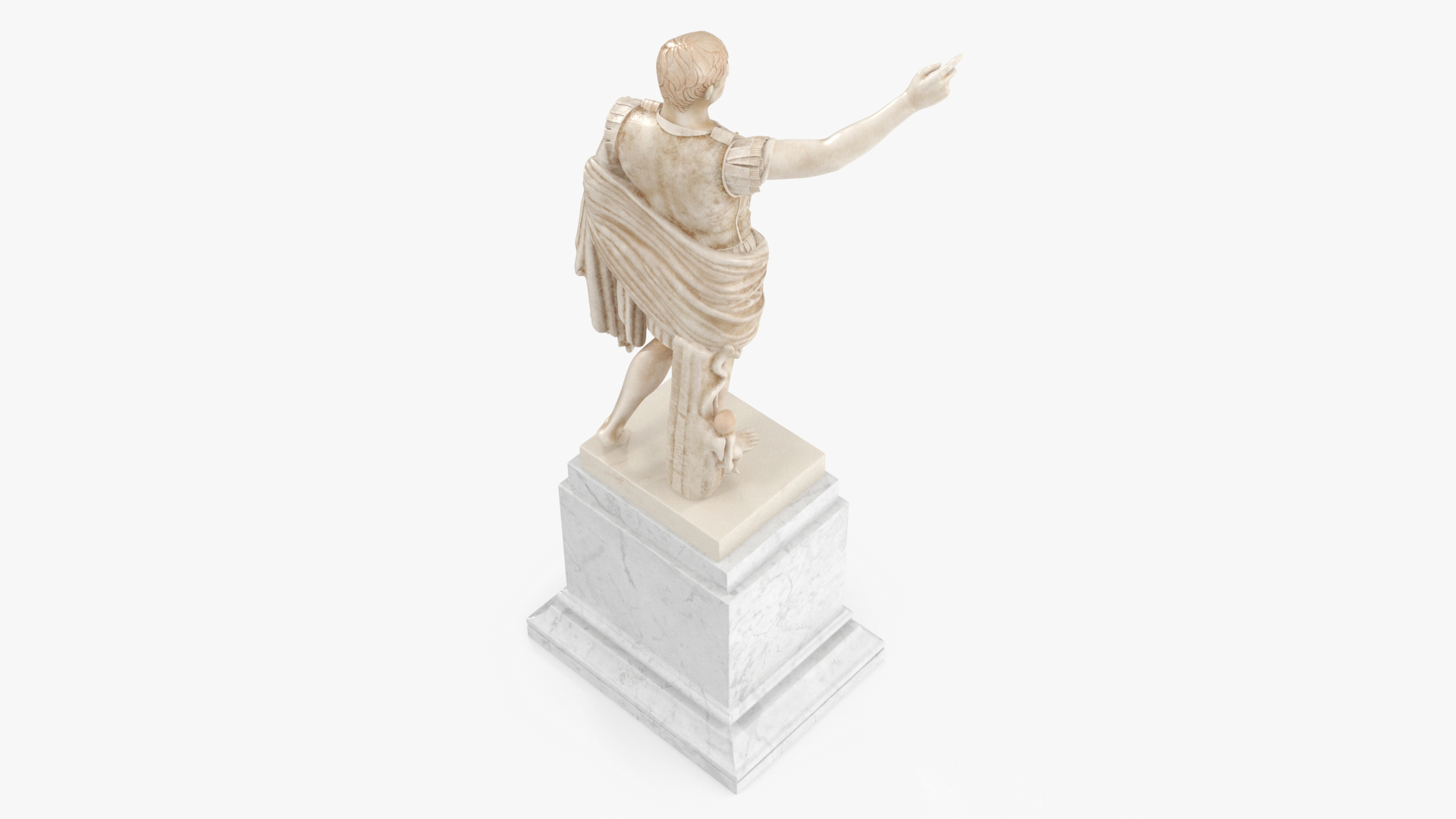 Augustus of Prima Porta Statue on Pedestal 3D