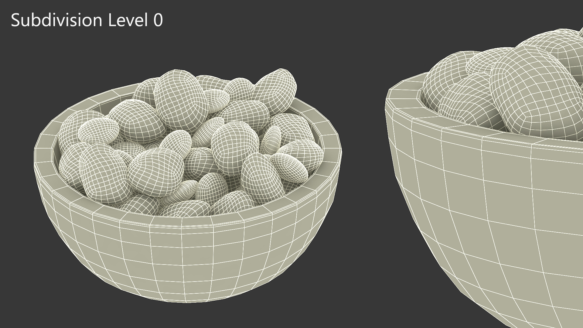 Various M and Ms Candies in Bowl 3D