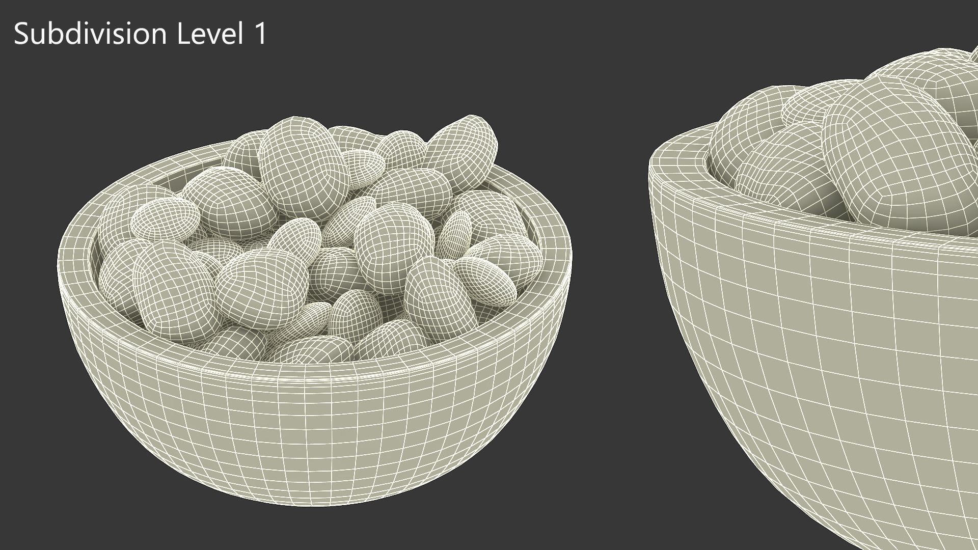 Various M and Ms Candies in Bowl 3D