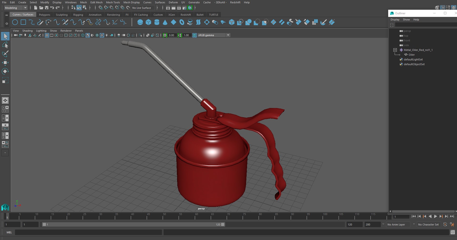 3D model Metal Oiler Red