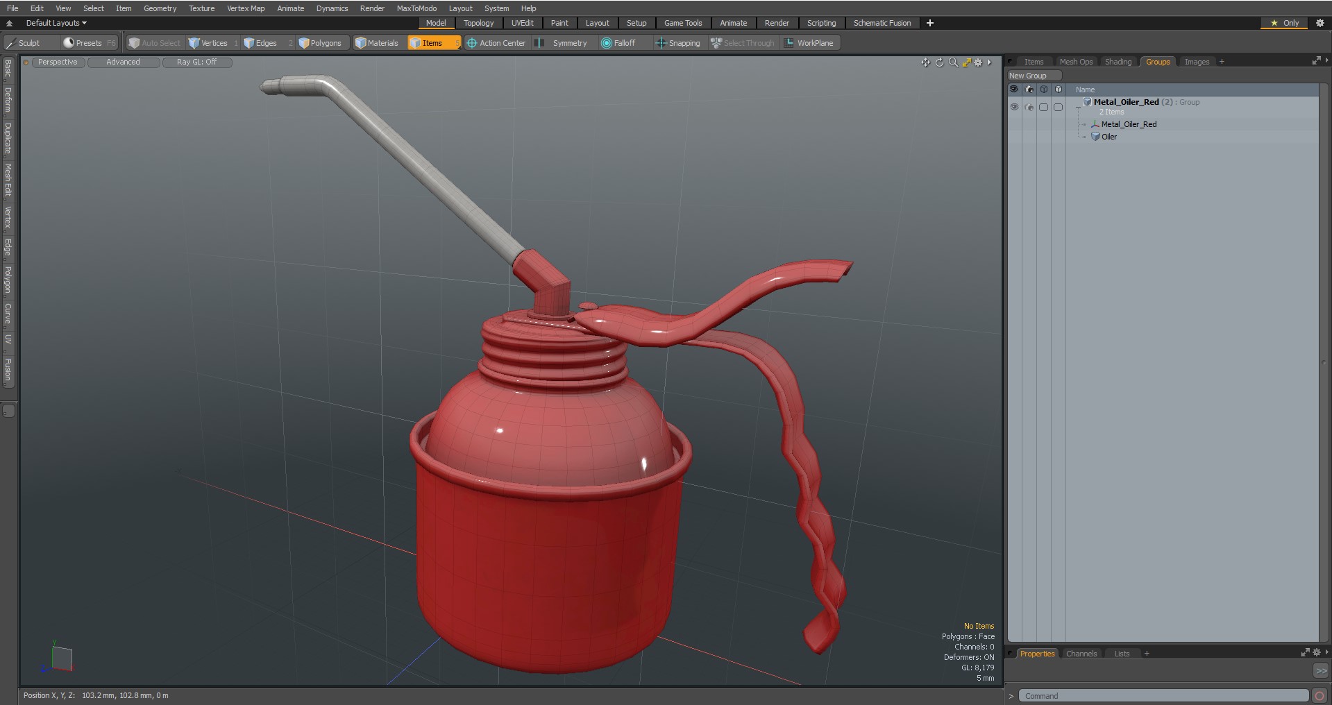 3D model Metal Oiler Red