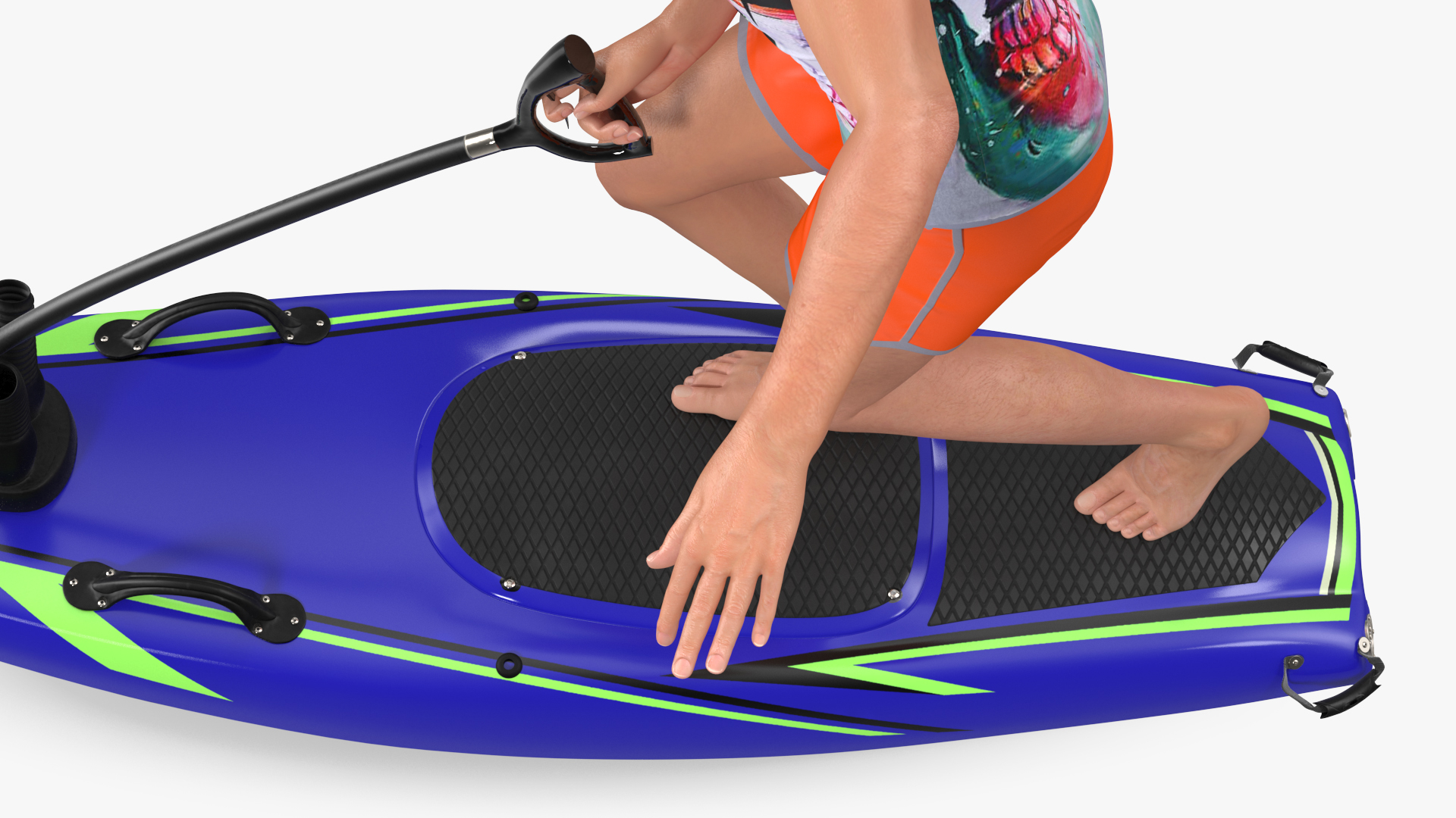 Man with Jet Surfboard 3D