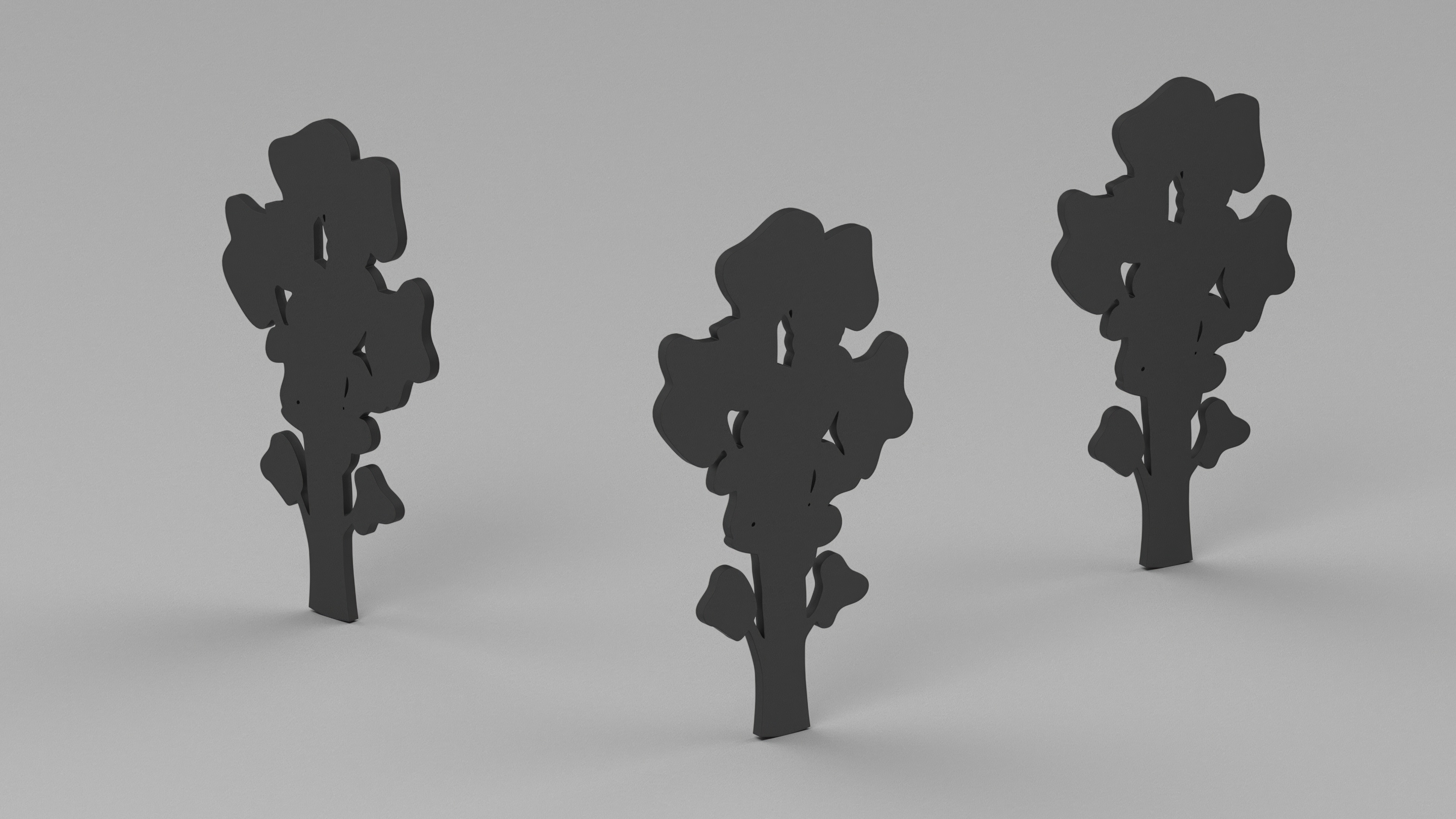 3D Small Tree Silhouette