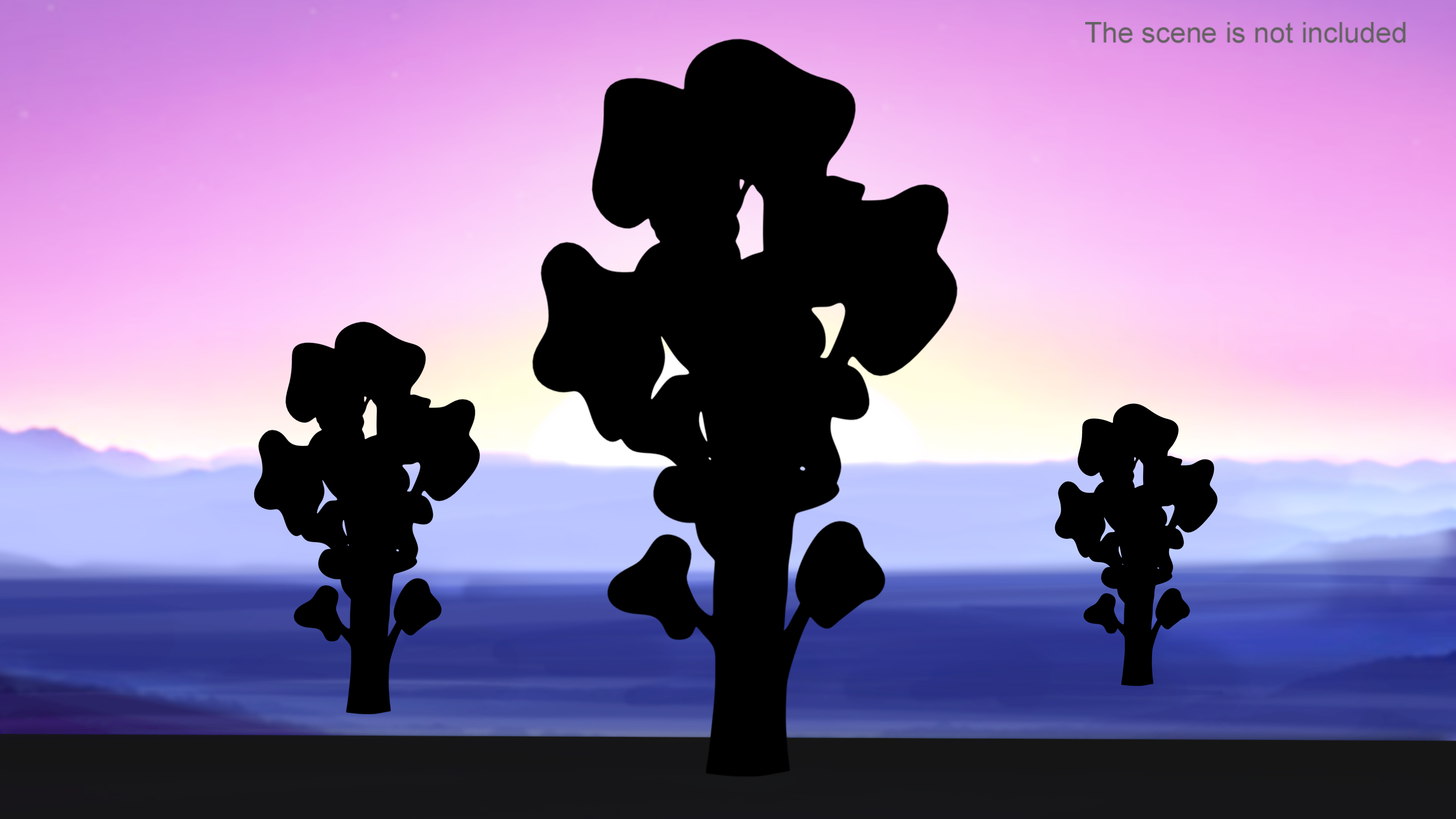 3D Small Tree Silhouette