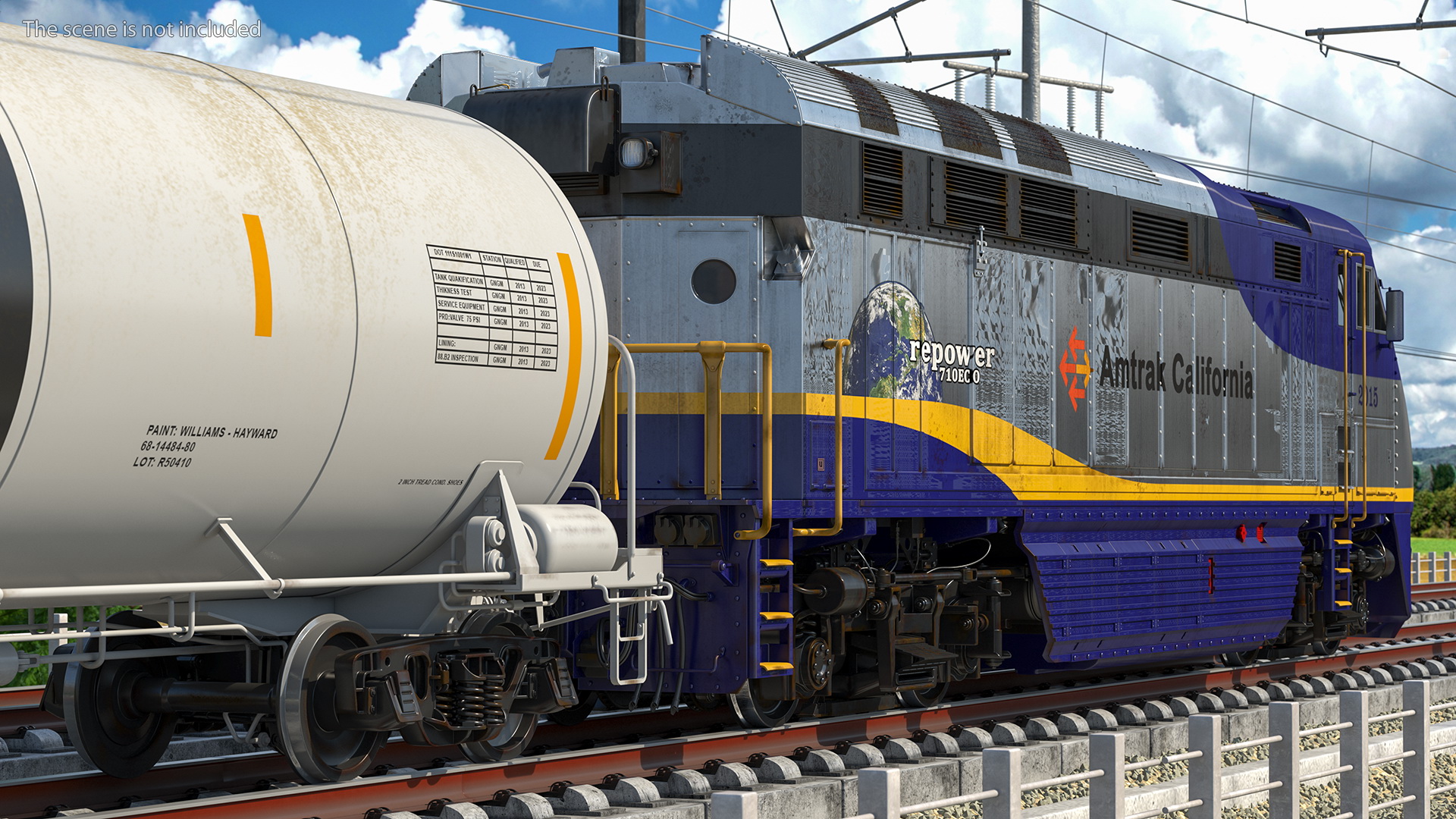 3D Train Locomotive With Tank