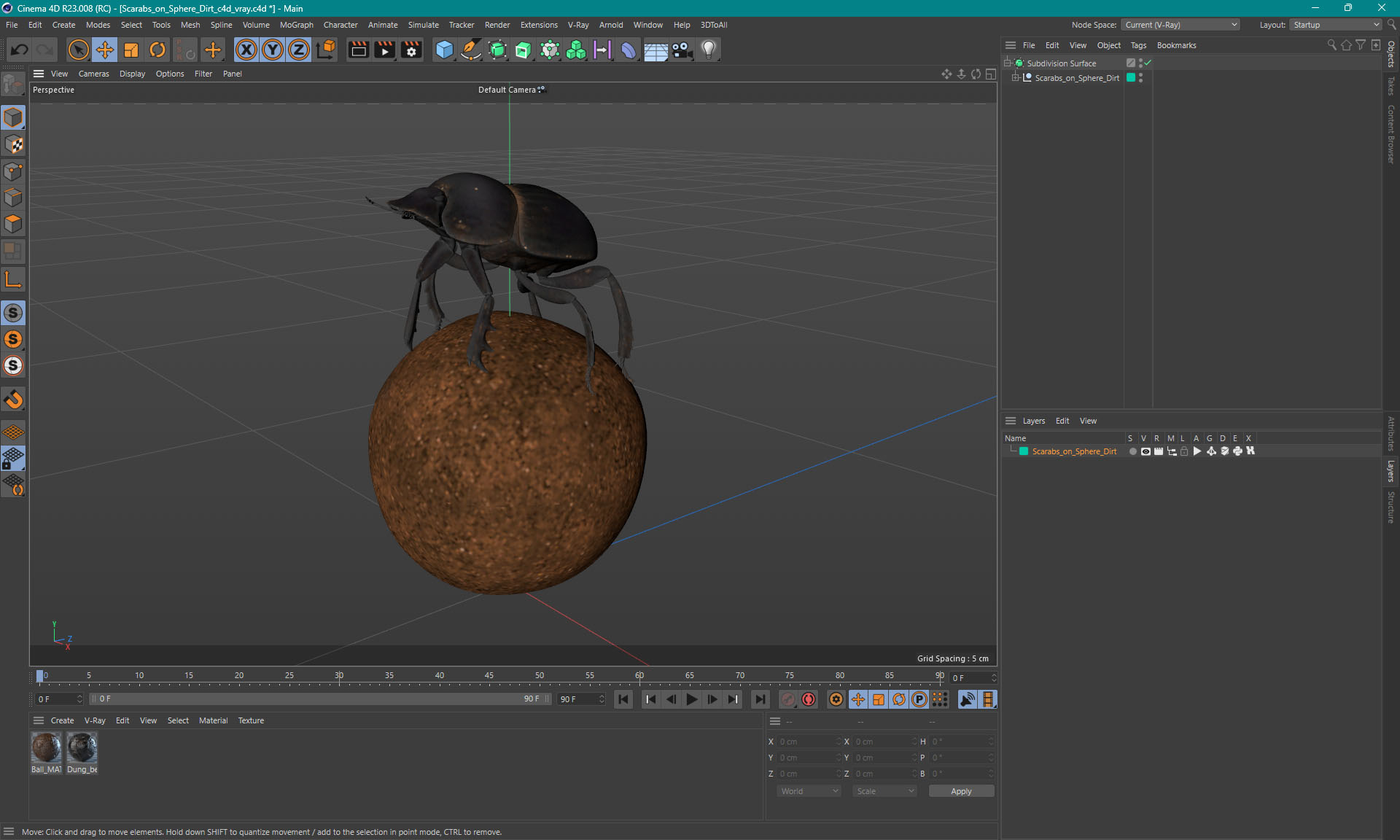 Scarabs on Sphere Dirt 3D