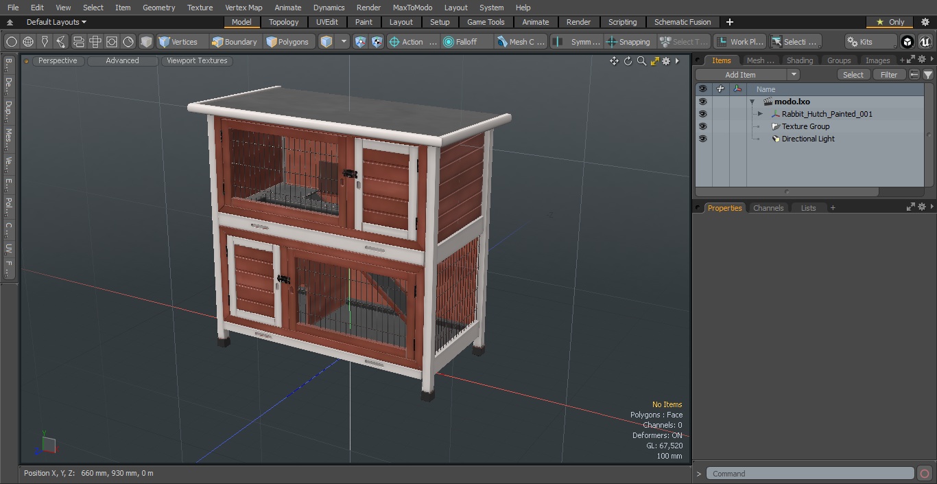 3D model Rabbit Hutch Painted