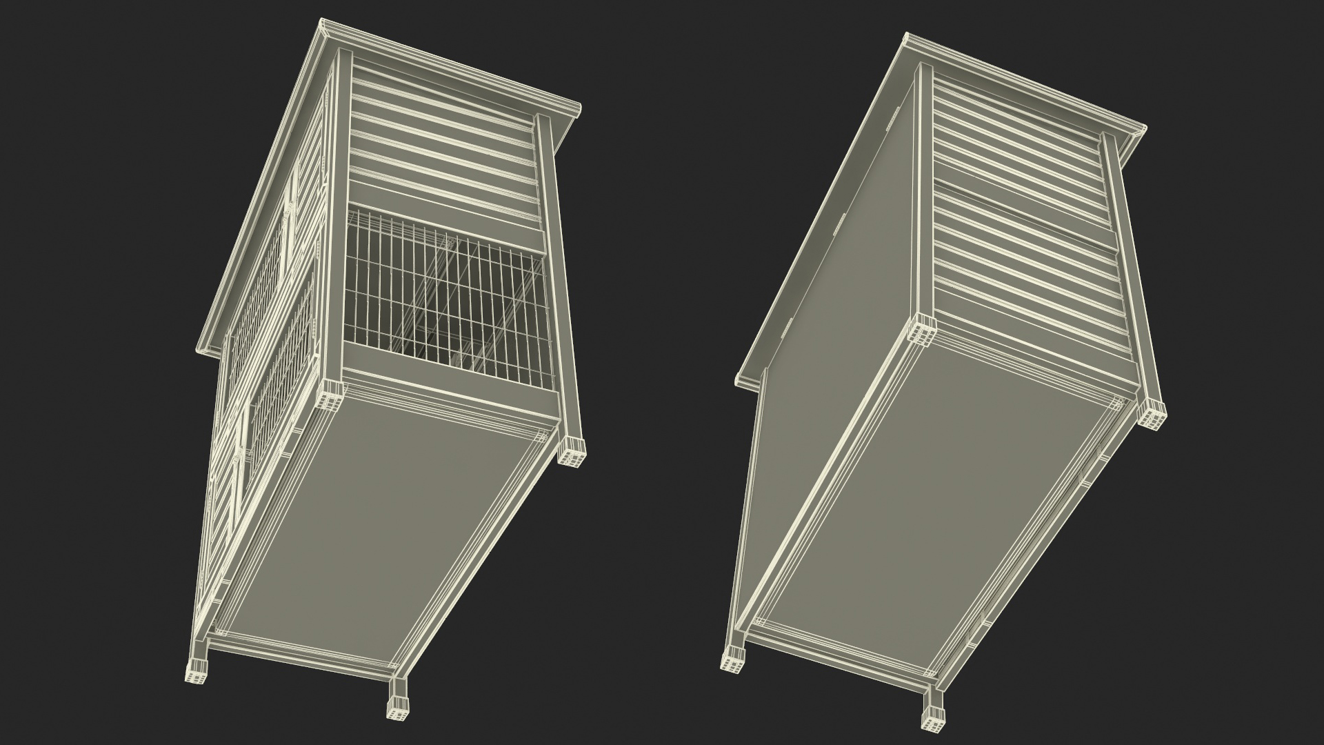 3D model Rabbit Hutch Painted