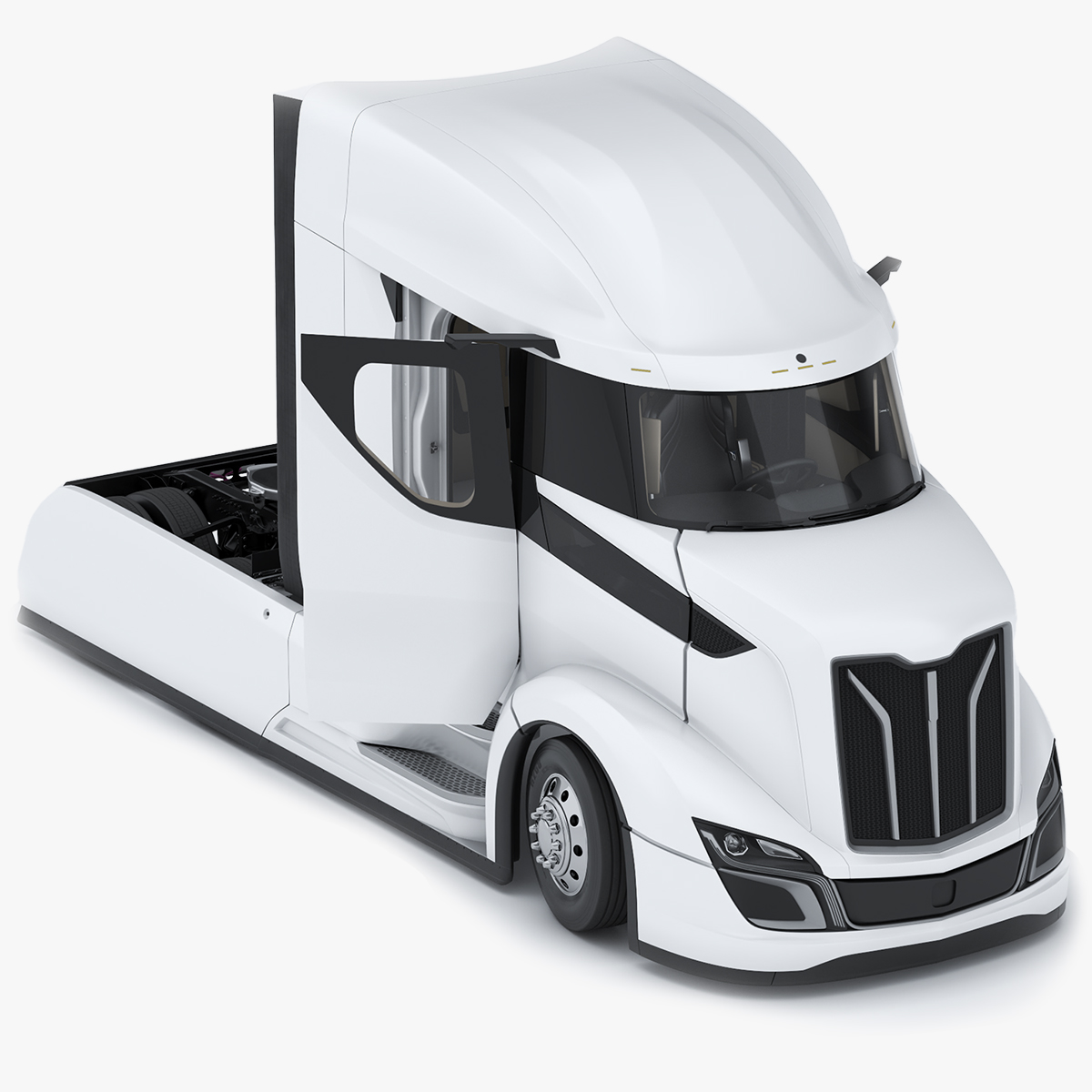 3D model Futuristic Heavy Duty Truck White Rigged