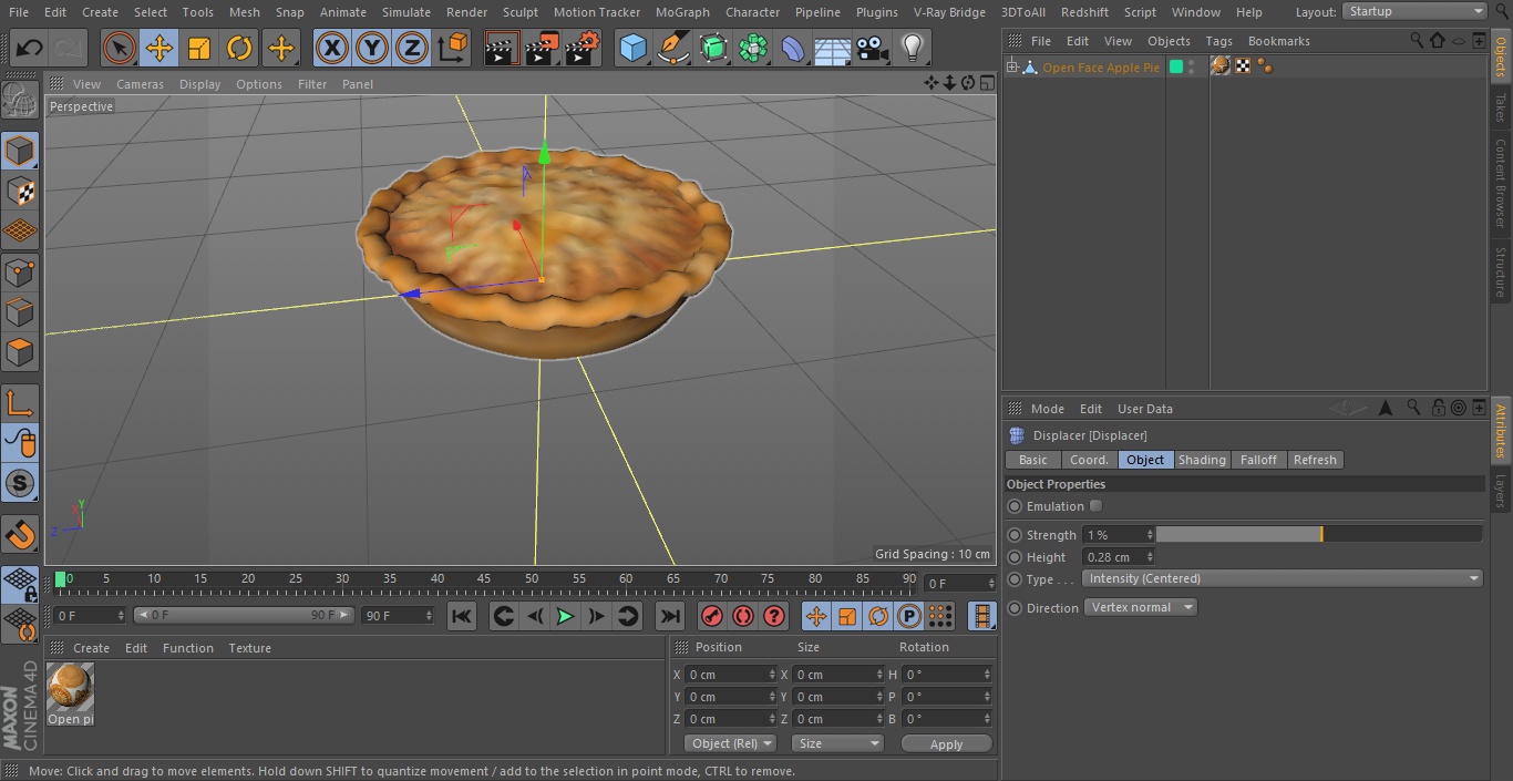 Open Face Apple Pie 3D model