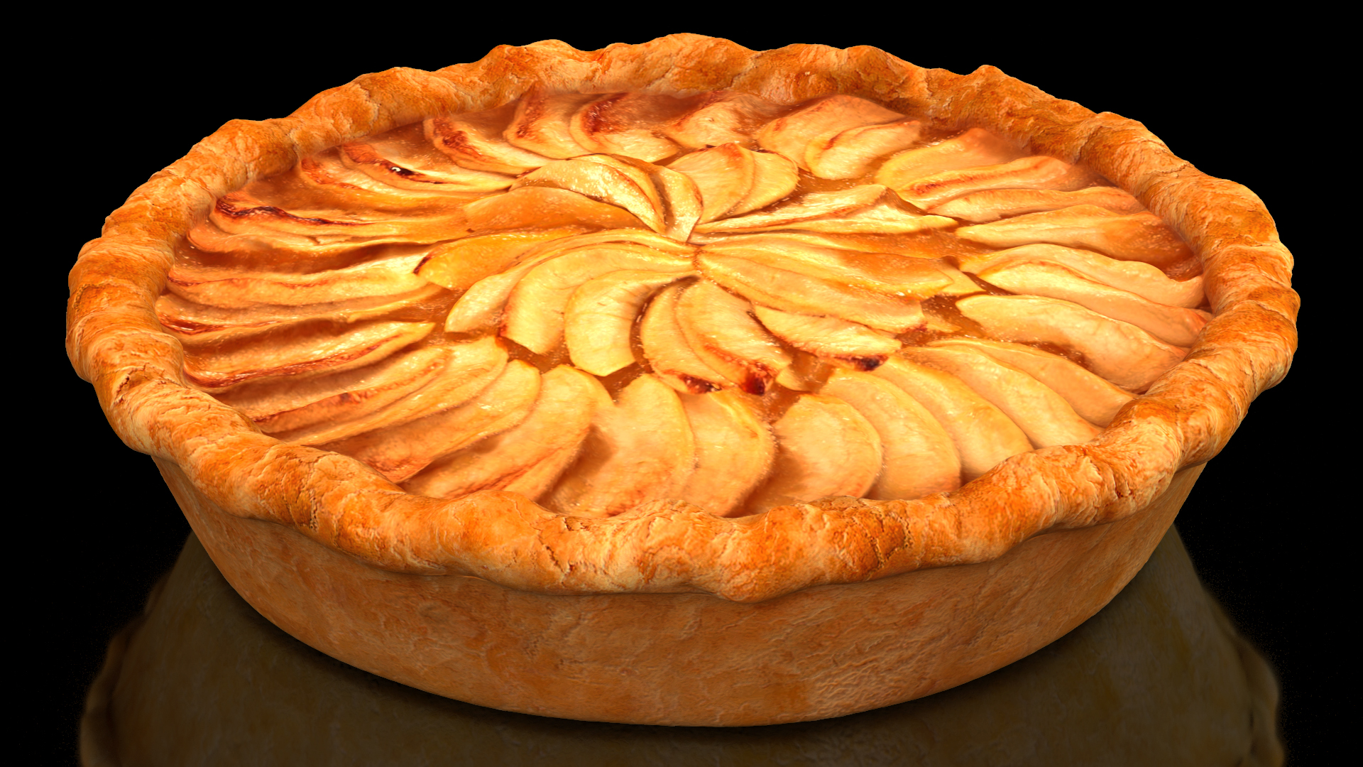 Open Face Apple Pie 3D model