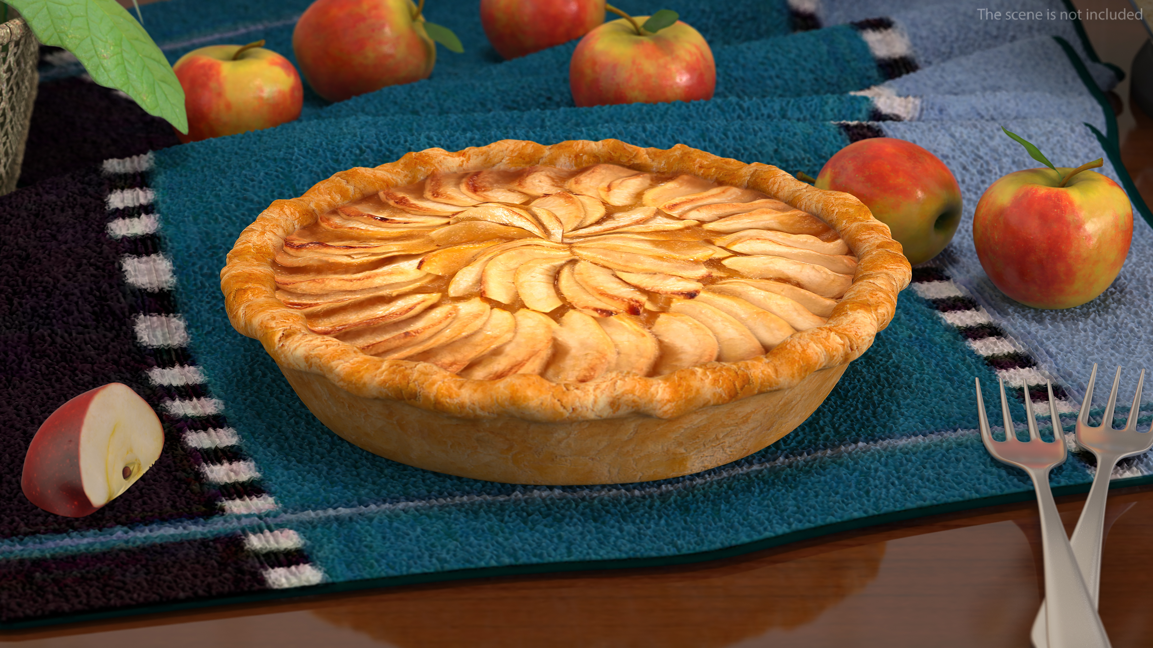 Open Face Apple Pie 3D model