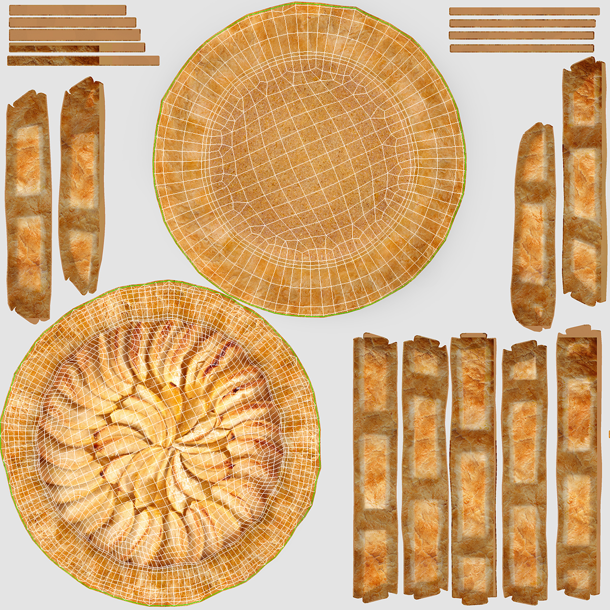 Open Face Apple Pie 3D model