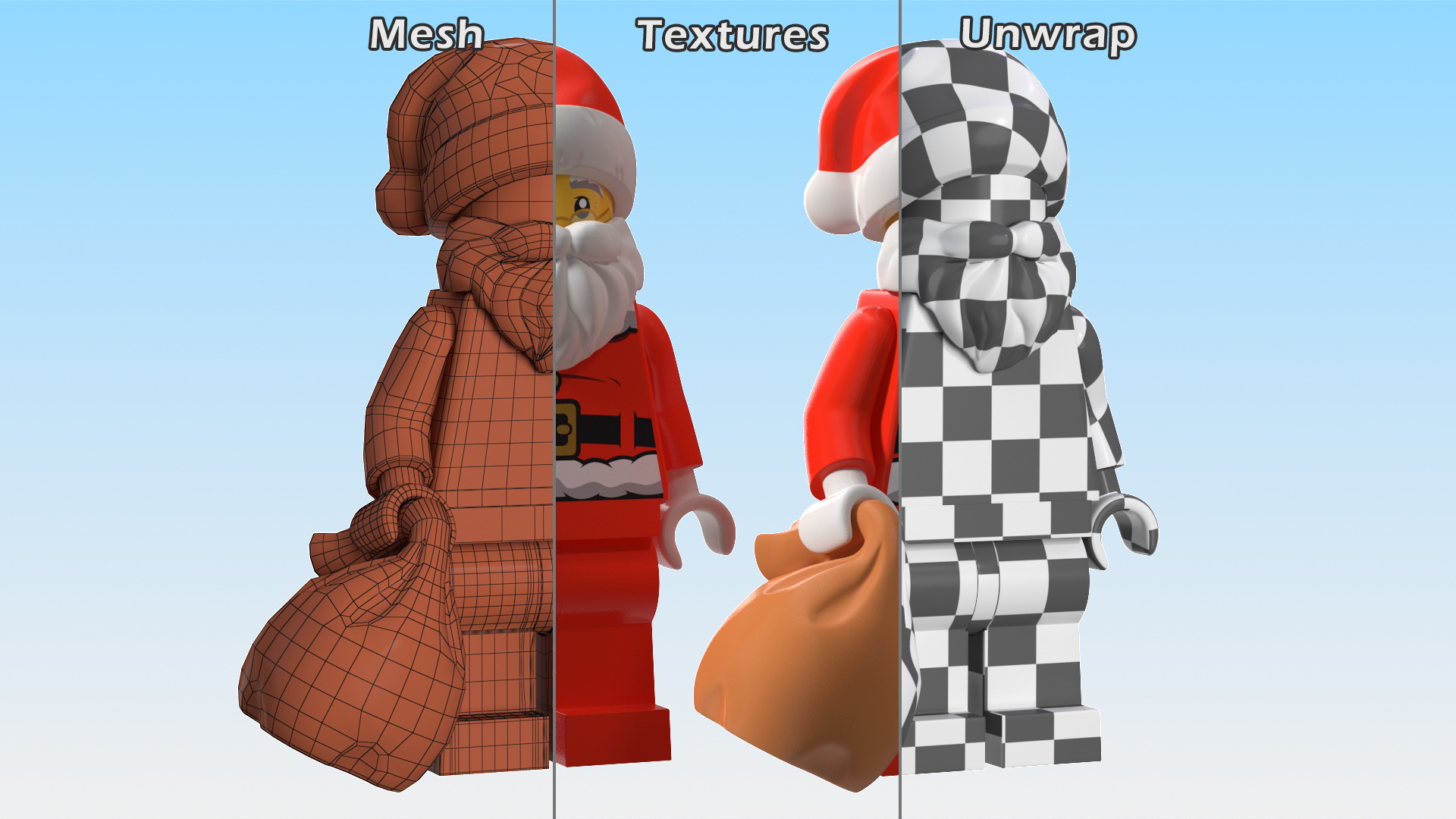 LEGO Santa Claus with Glasses 3D model