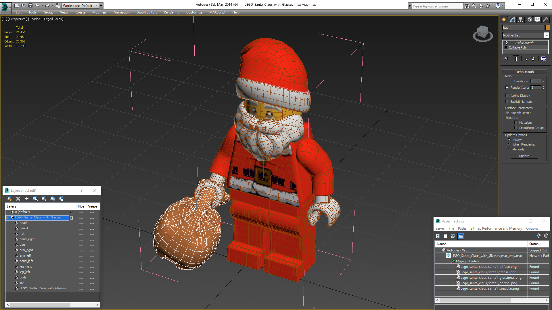 LEGO Santa Claus with Glasses 3D model