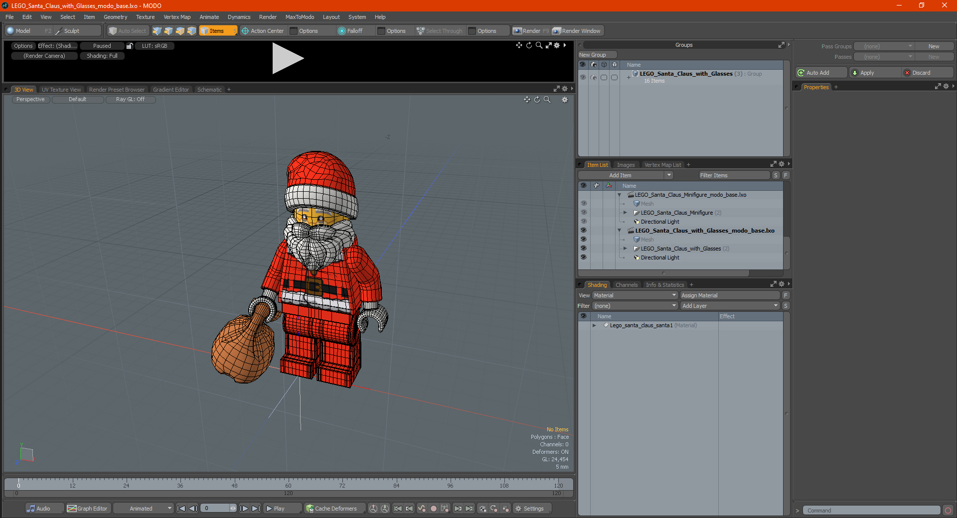 LEGO Santa Claus with Glasses 3D model