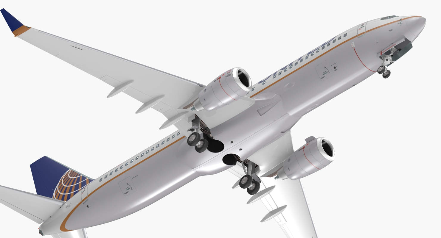 Boeing 737 800 with Interior United Airlines 3D model