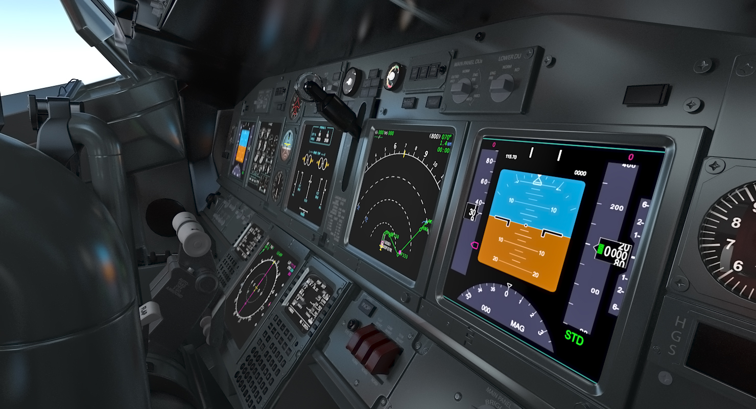 Boeing 737 800 with Interior United Airlines 3D model