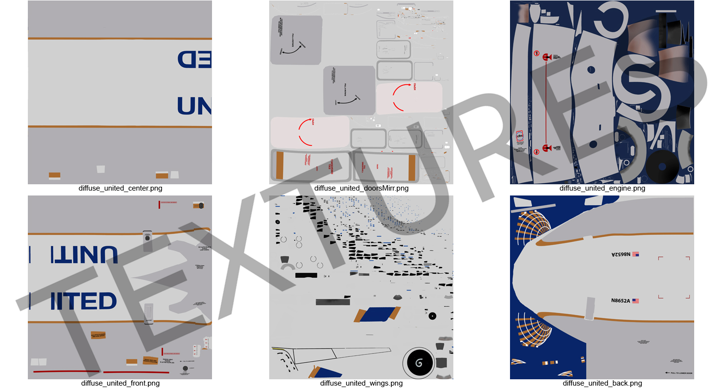 Boeing 737 800 with Interior United Airlines 3D model