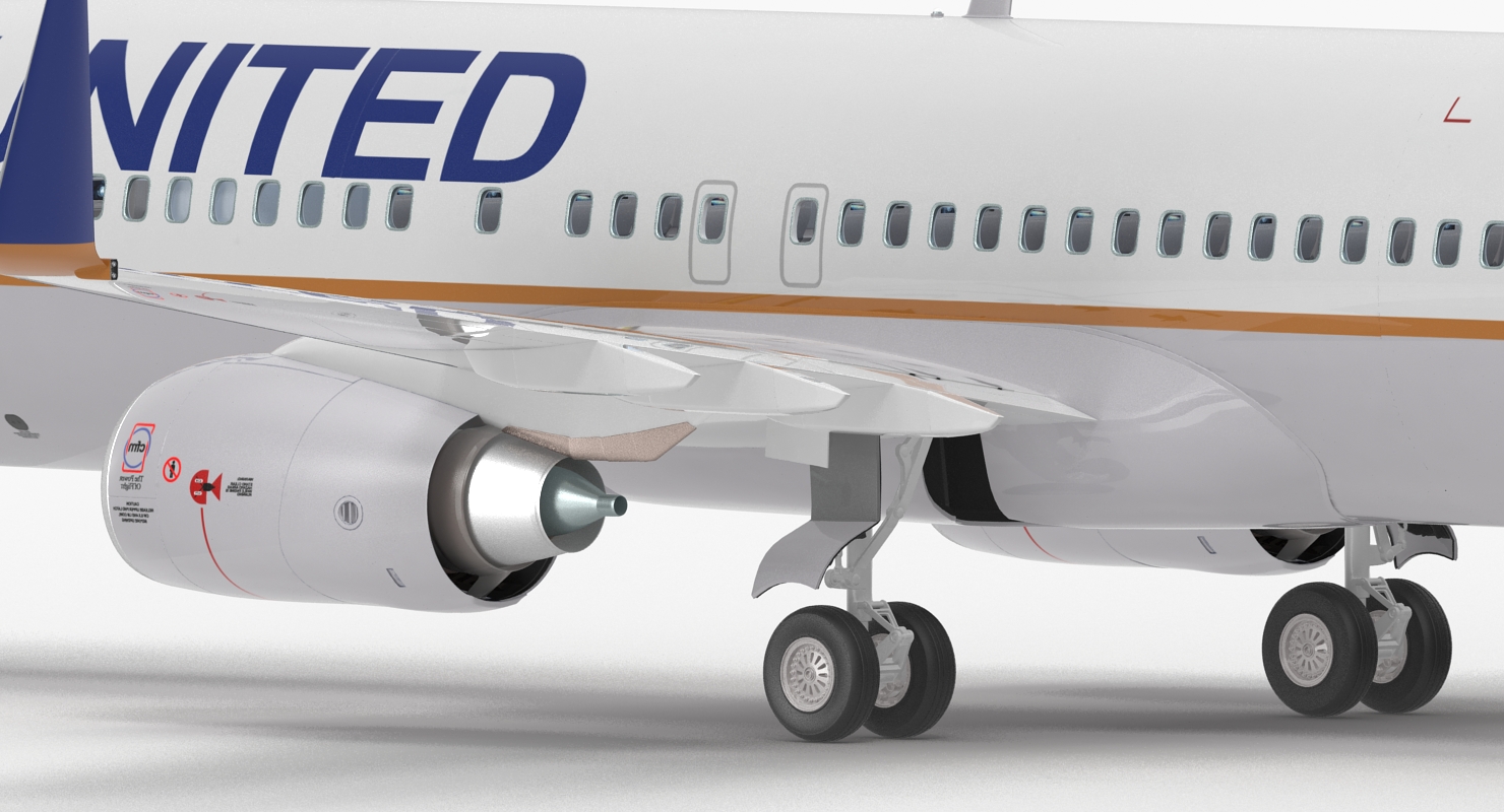 Boeing 737 800 with Interior United Airlines 3D model