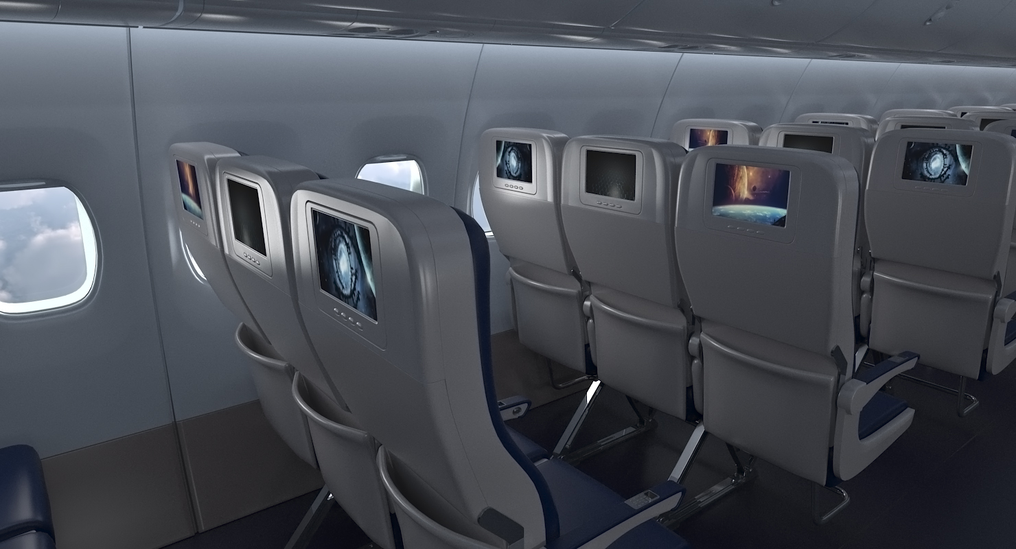 Boeing 737 800 with Interior United Airlines 3D model