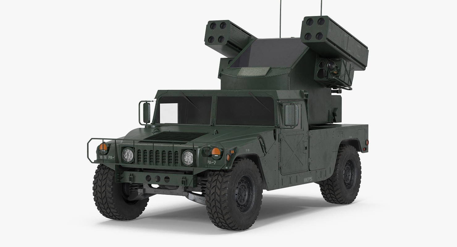 HMMWV M998 Equipped with Avenger Rigged 3D model